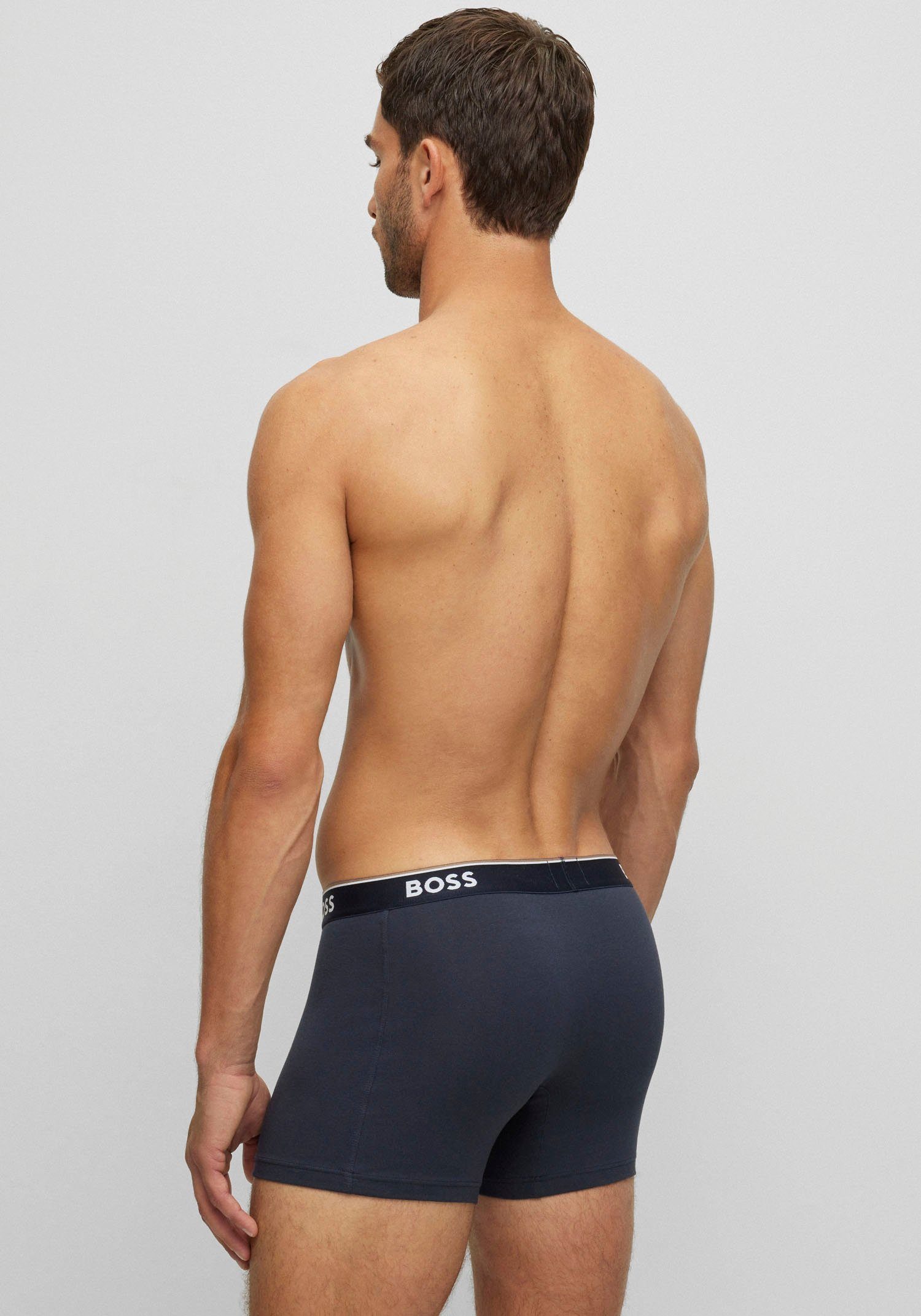 BOSS Lange boxershort BRIEF 3 PACK met in kleur bijpassende weefband (3 stuks)