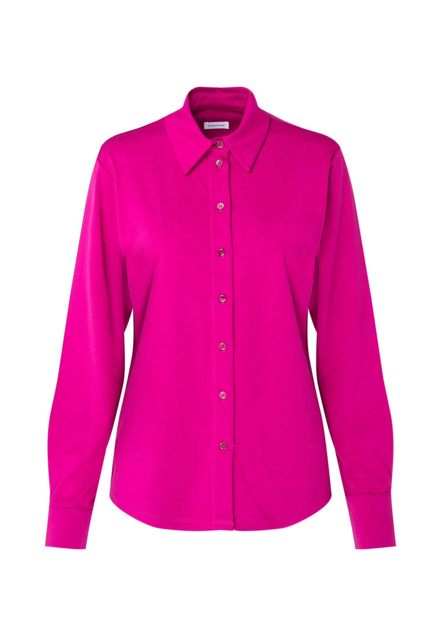 seidensticker Overhemdblouse Zwarte roos Lange mouwen kraag uni