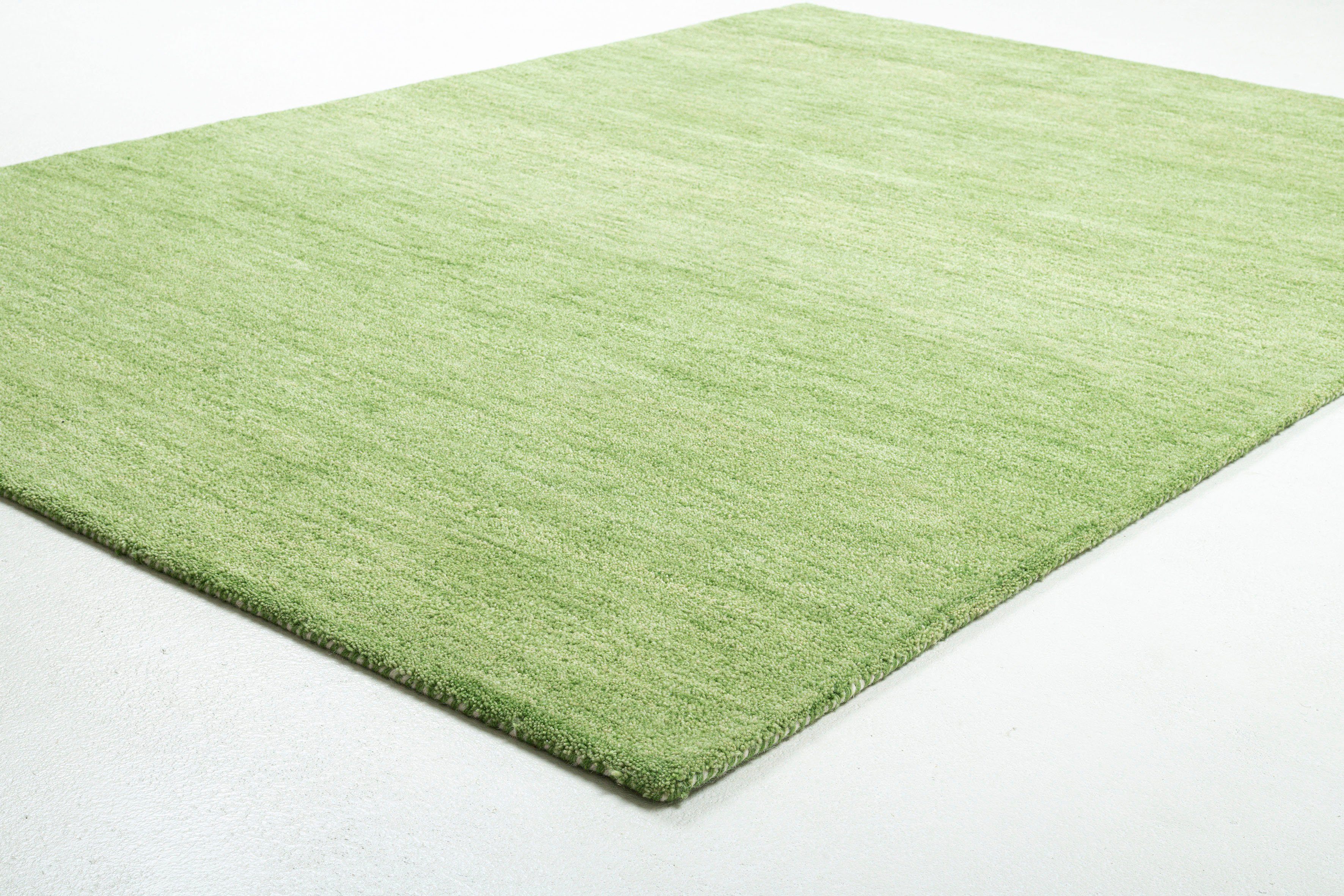 THEKO Wollen kleed Gabbeh uni, Handgeweven vloerkleed, mêlee, zuivere wol, met de hand geweven