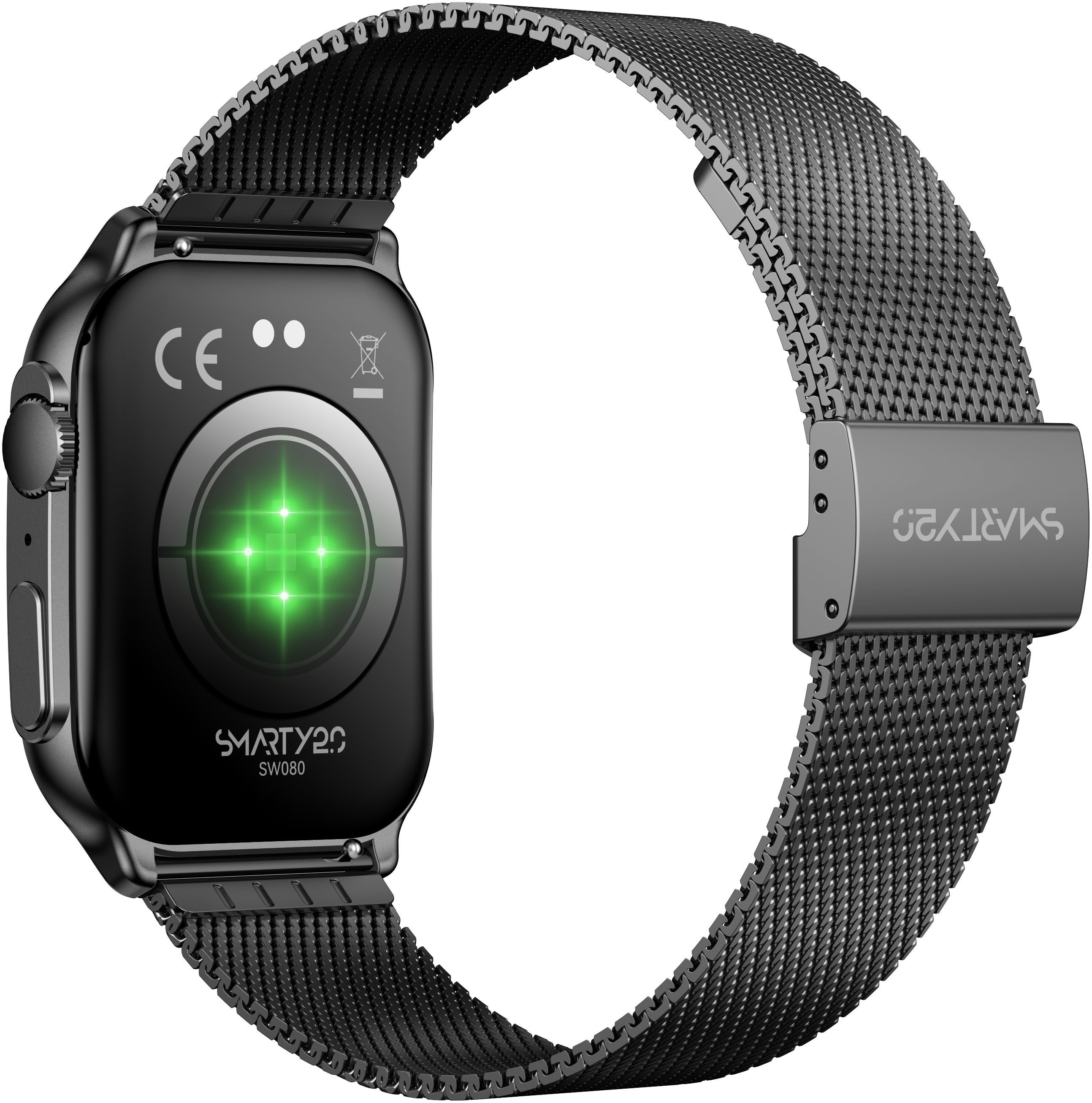 SMARTY 2.0 Smartwatch Polshorloge, dameshorloge, herenhorloge, Android 5.0+, Apple iOS 9.0+(set, 2-delig, Met wisselband)