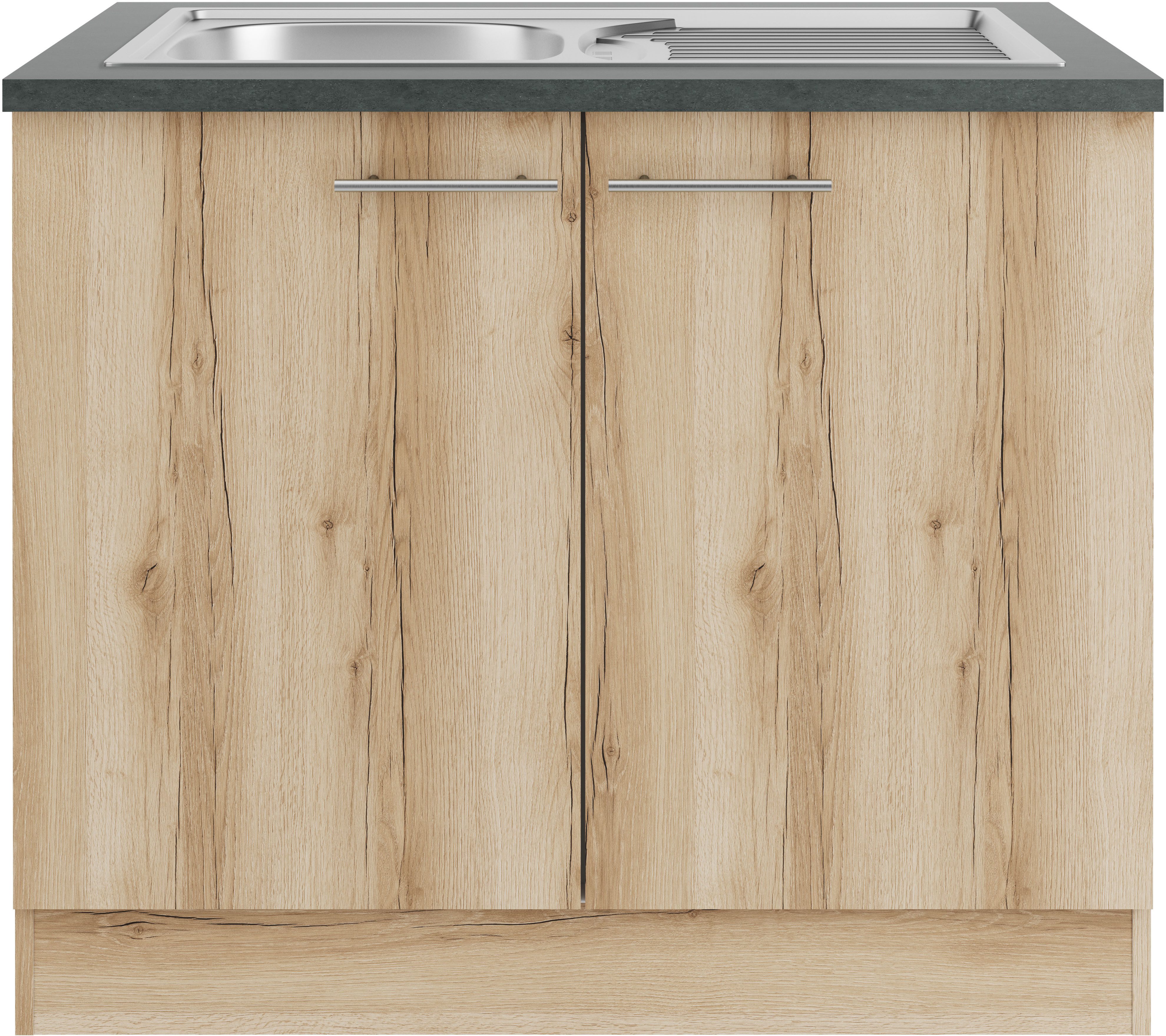 OPTIFIT Gootsteenkast Bella Breedte 100 cm, met roestvrijstalen inbouwspoelbak