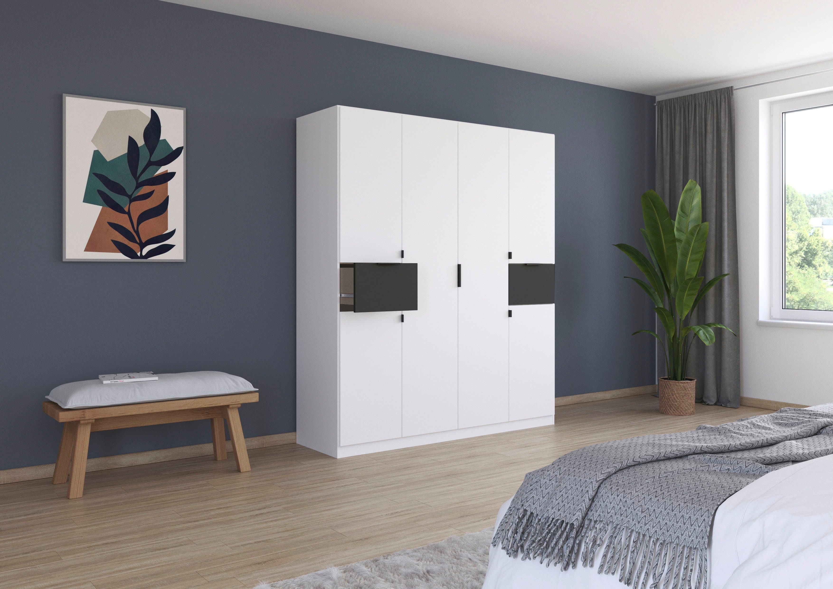 rauch Draaideurkast Kledingkast kast garderobe waskast TICAO met 2 ruime lades, veel opbergruimte made in germany