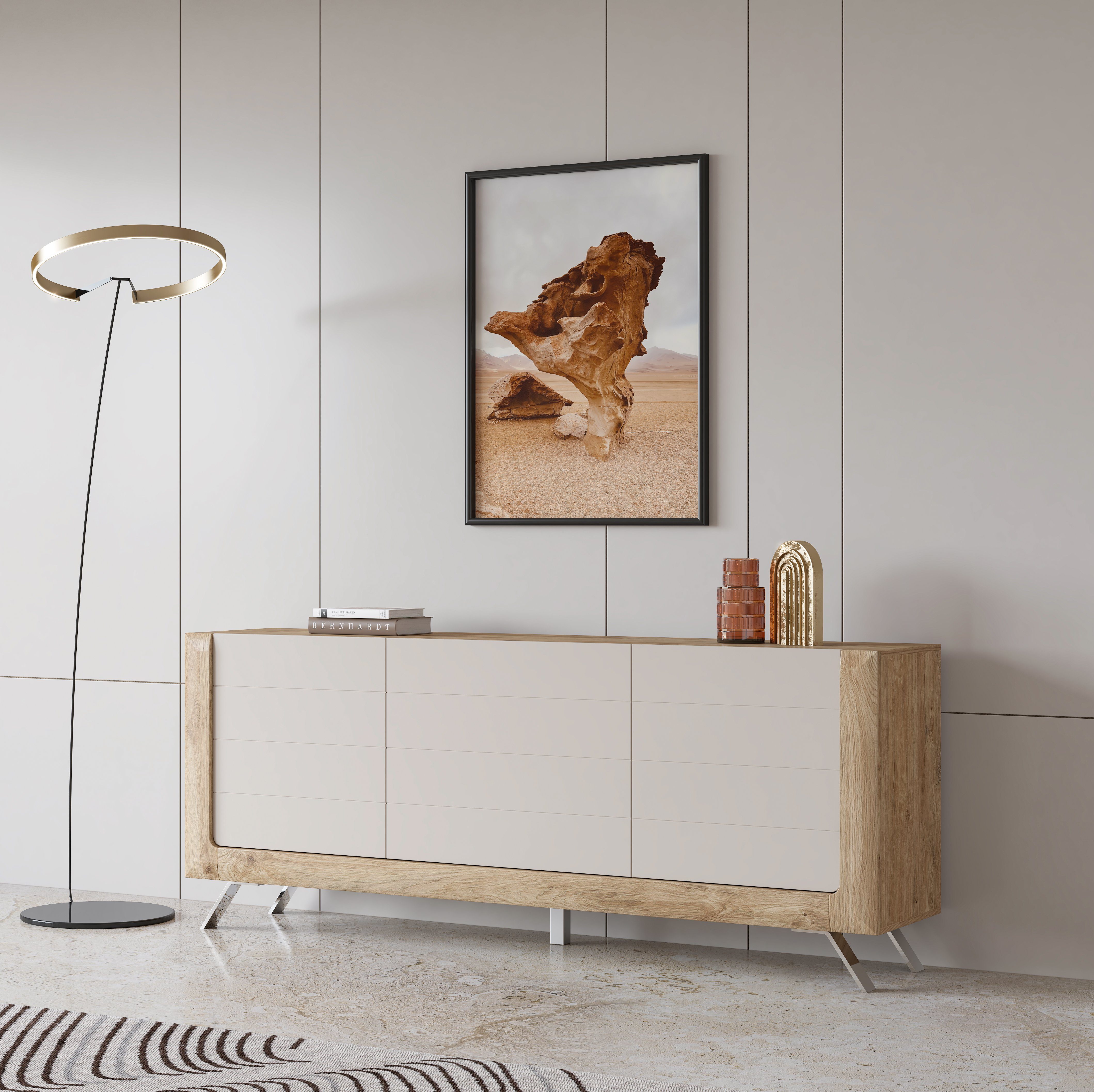 Leonique Dressoir Kasai Breedte 199 cm, met 3 deuren