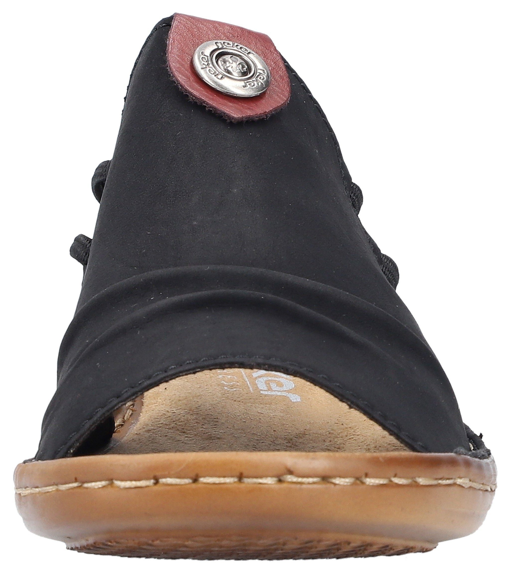 Rieker Sandalen , zomerschoen, sandaal, sleehak, met elastiek voor perfecte pasvorm