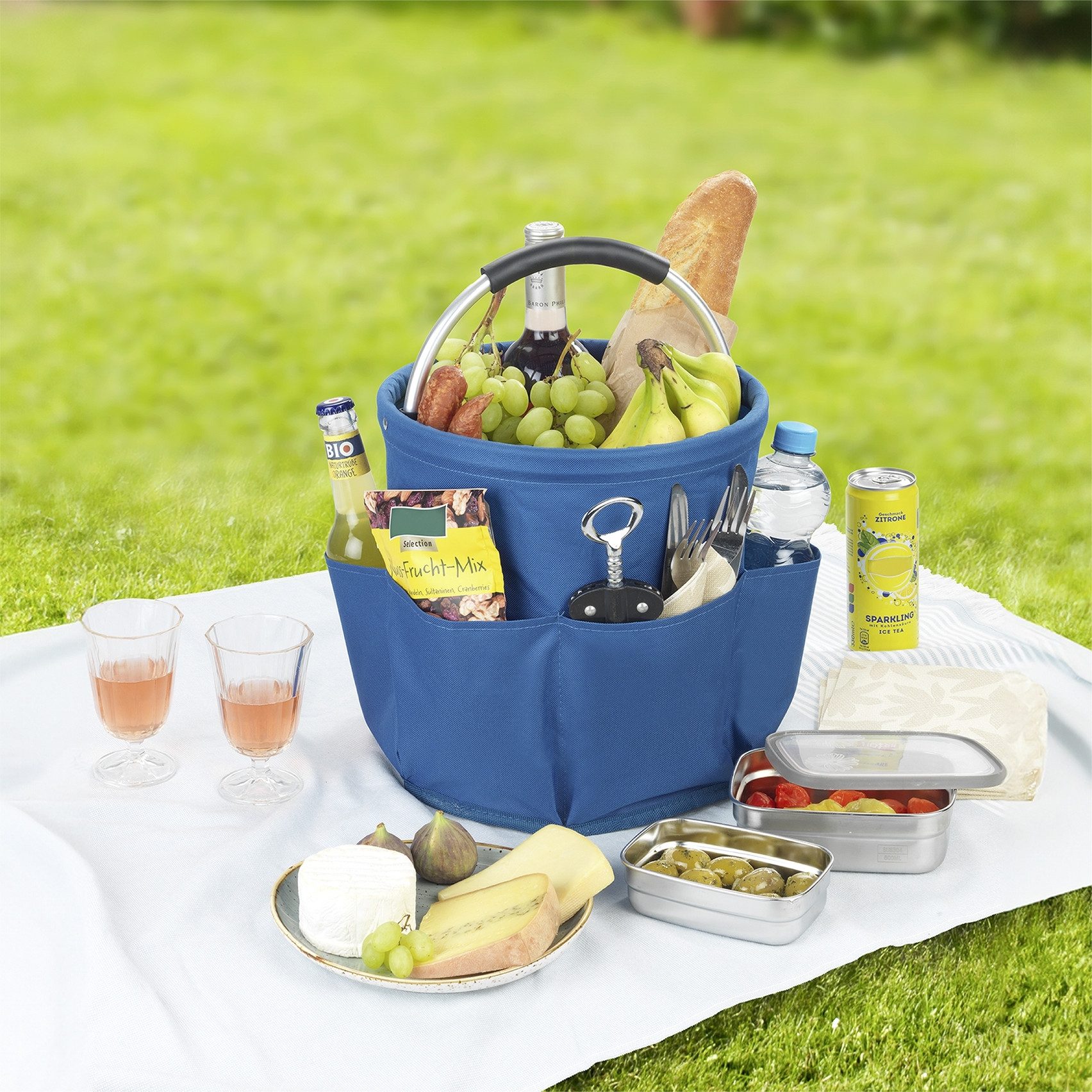 Maximex Organizer Universal-Reinigungs-Caddy Multifunctioneel mand met 6 buitenzakken, ideaal voor huishouden, tuin & kamperen