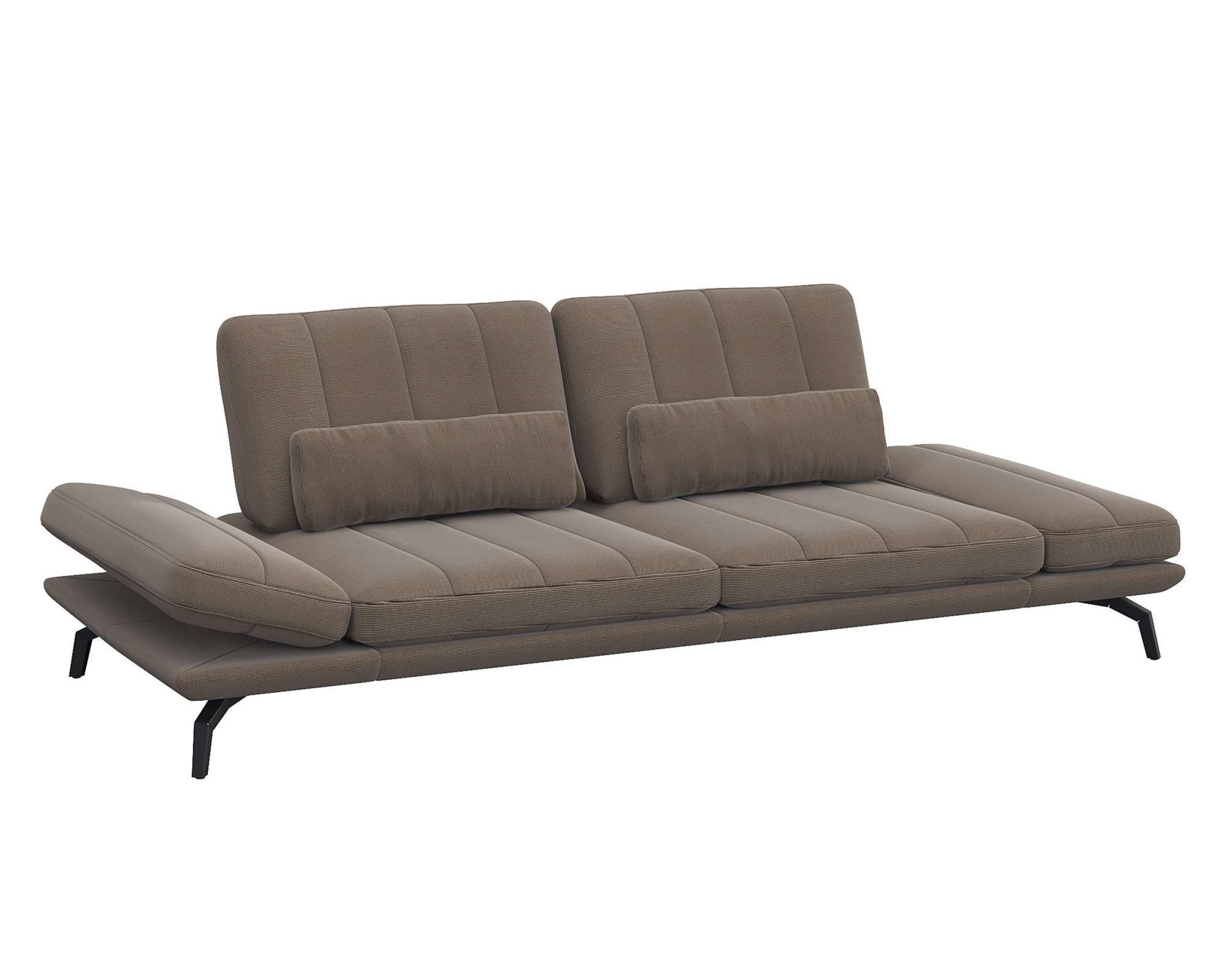FLEXLUX 3-zitsbank Tropea multifunctionele bank, designbank, relaxfunctie, tv-bank, met armleuningverstelling en zitdiepteverstelling, breedte 252 cm