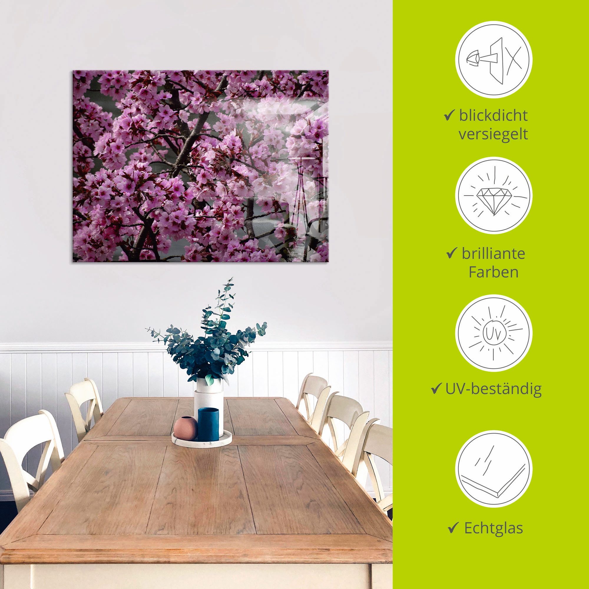 Artland Print op glas Japanse sierkersen bloem