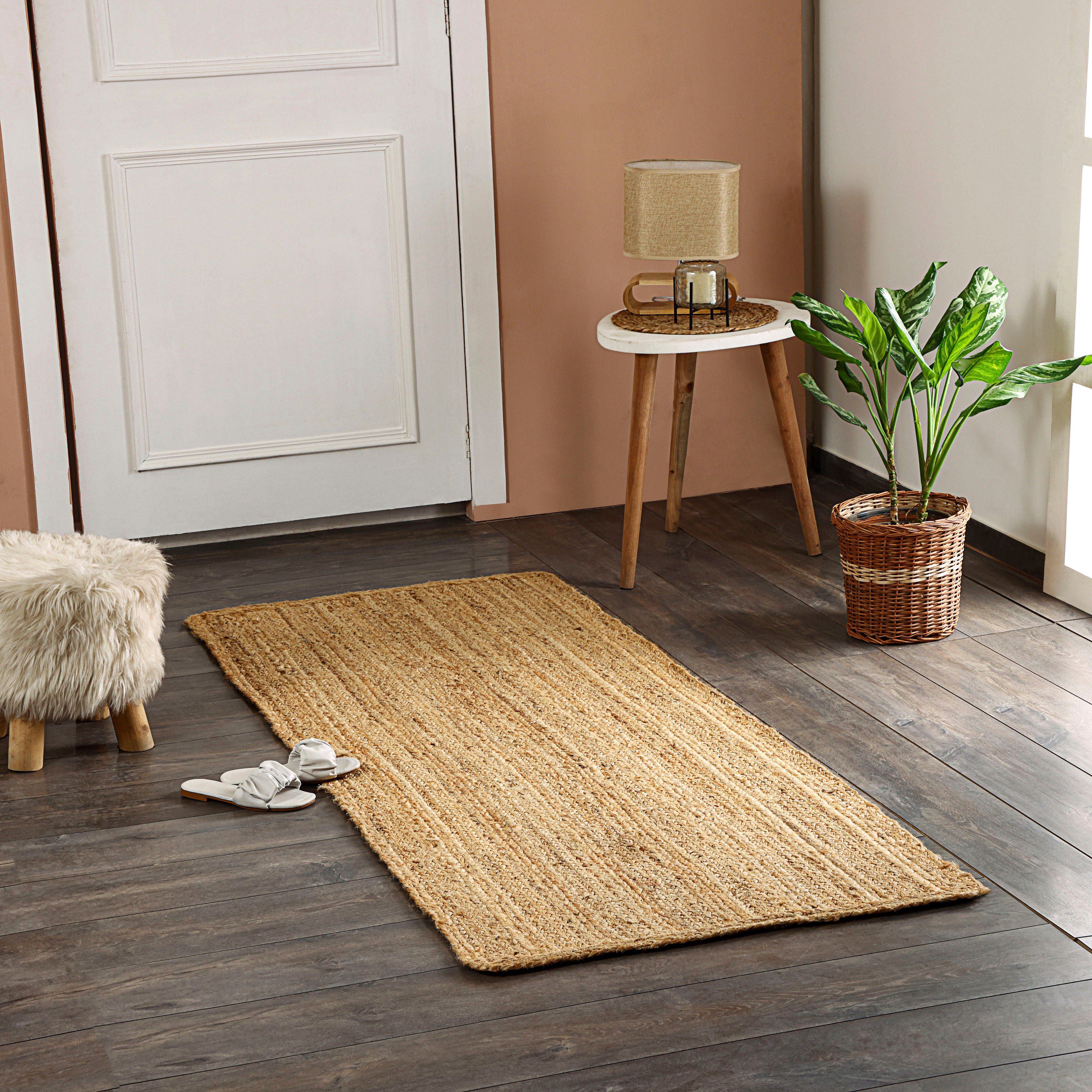 Myflair Möbel & Accessoires Loper Lola Jute tapijt, omkeerbaar tapijt, handgeweven, 100% natuurlijke vezel, Boho-stijl