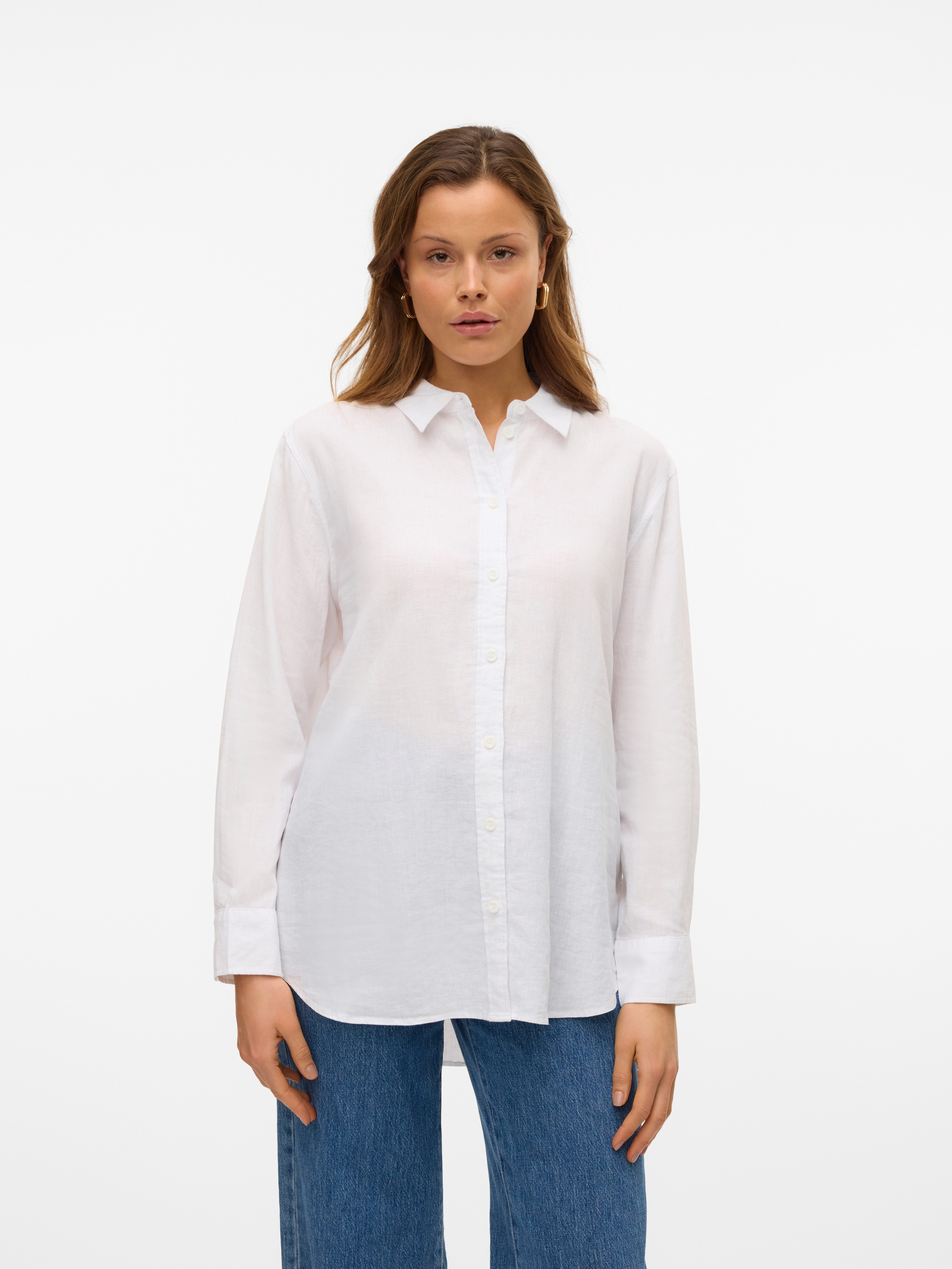 Vero Moda Overhemdblouse VMLINN LINEN LS SHIRT WVN NOOS hoogwaardige kwaliteit met linnen
