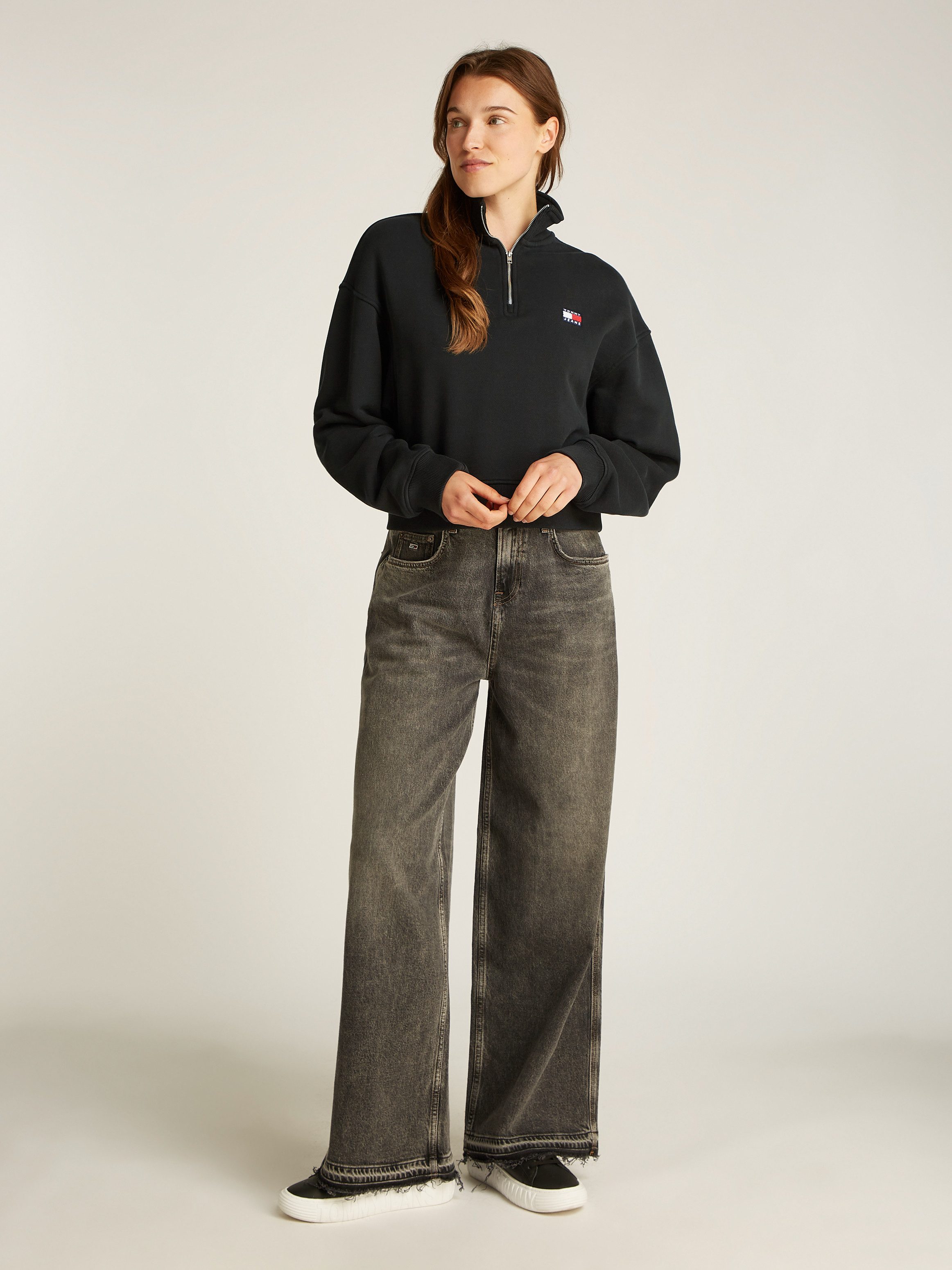 TOMMY JEANS Sweatshirt TJW BXY CRP BADGE 1/4ZIP
