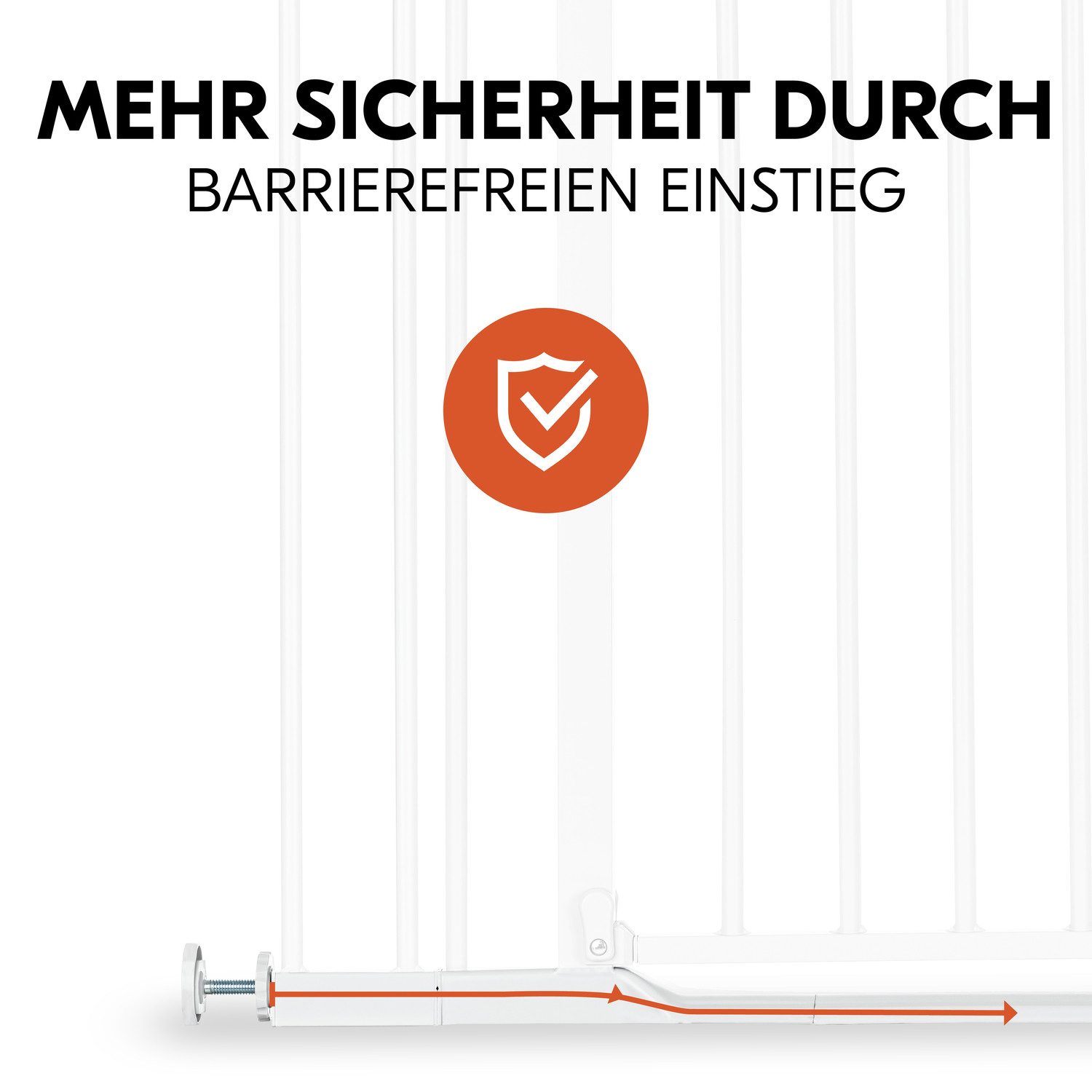 Hauck Traphek Clear Step set 2 inclusief verlenging 9 cm, wit ook als traphekje te gebruiken, 84-89 cm, vlakke doorgang