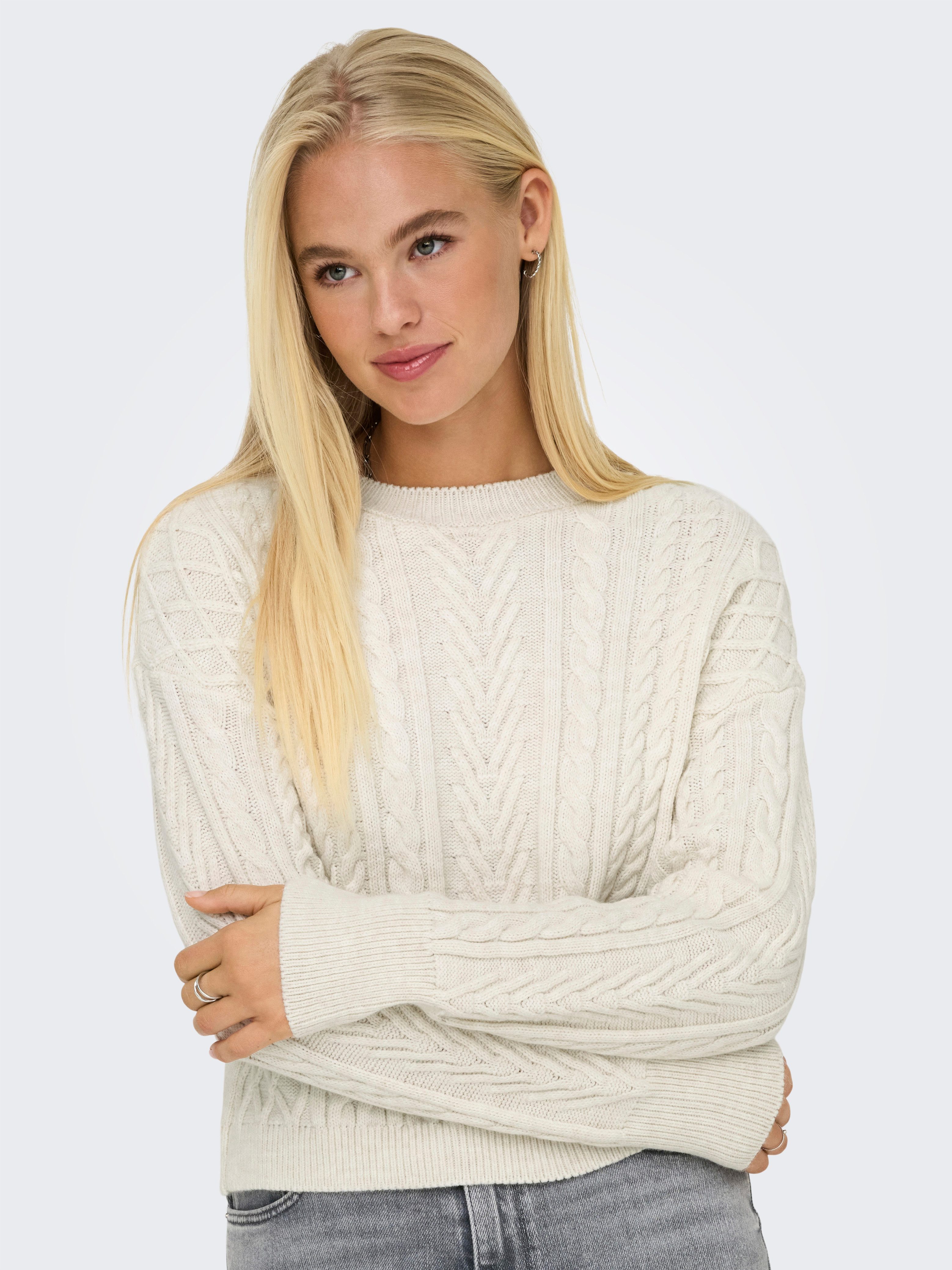Only Gebreide trui ONLSOFIE LS CABEL PULLOVER EX KNT