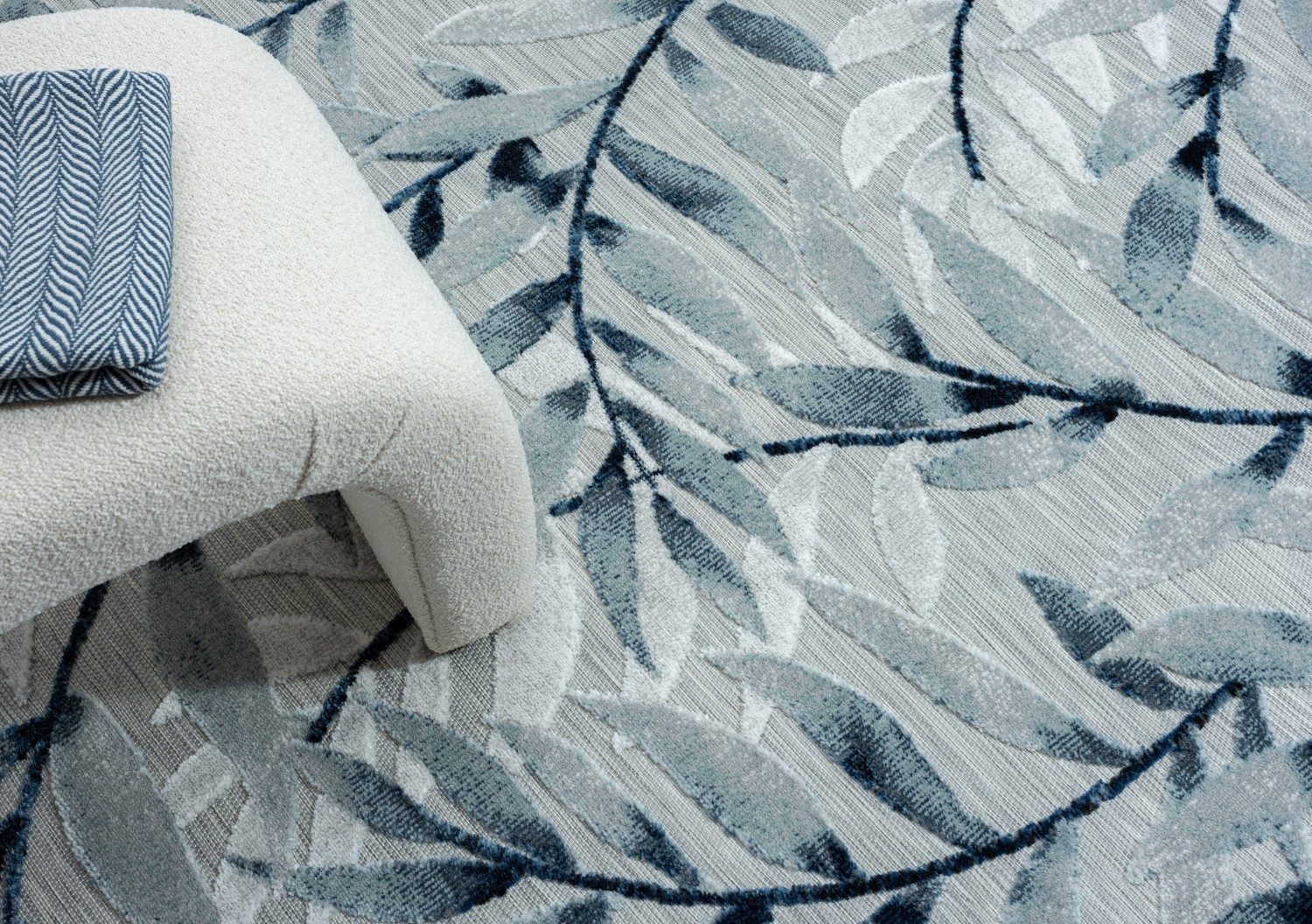 Myflair Möbel & Accessoires Vloerkleed Olivia voorraadopruiming Bladerenmotief, hoog-laag effect, geschikt voor buiten, balkon, terras