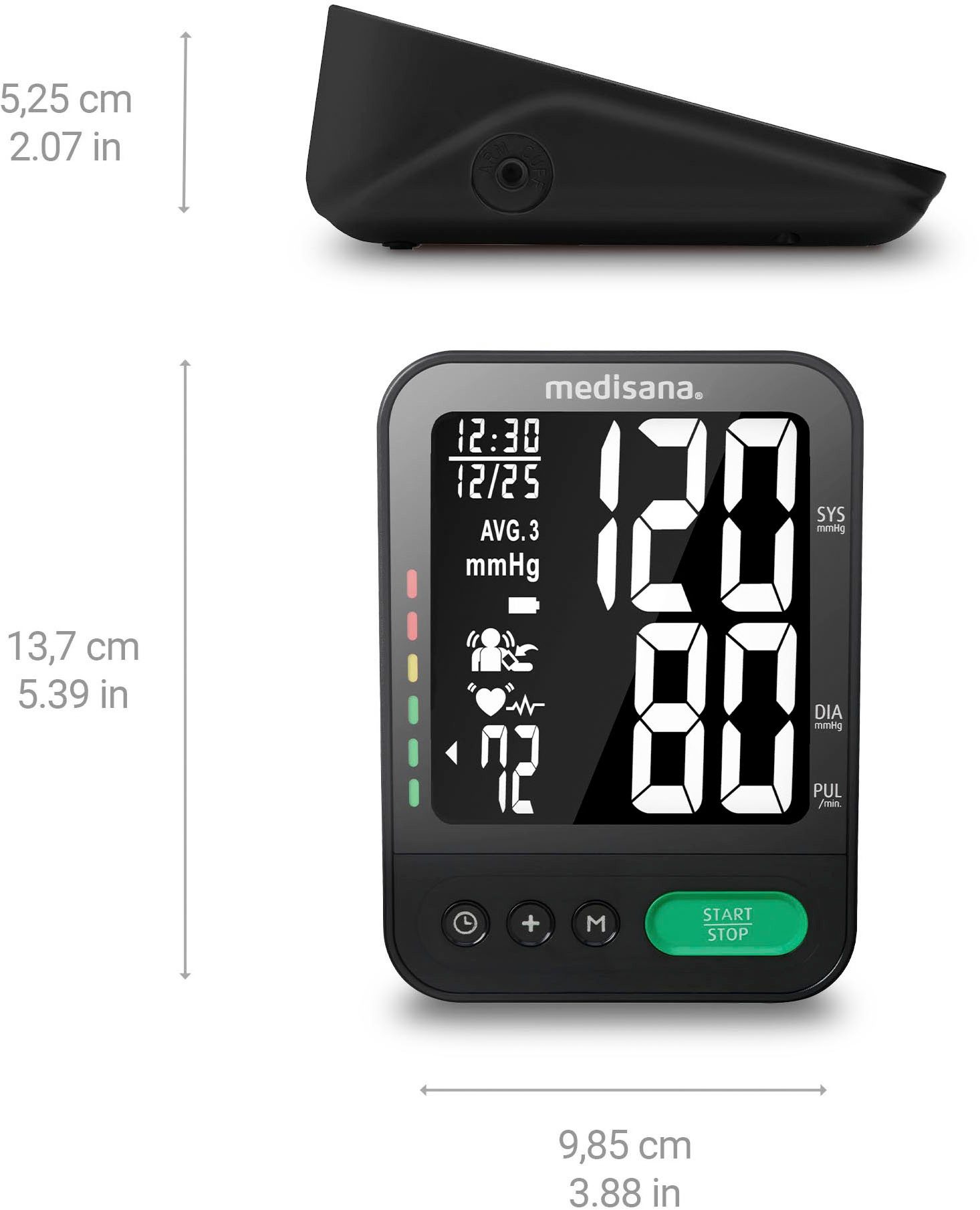 Medisana Bovenarm bloeddrukmeter BU 582 Verkeerslicht-kleurenschema, 120 geheugenplaatsen, grote manchet, medisch product