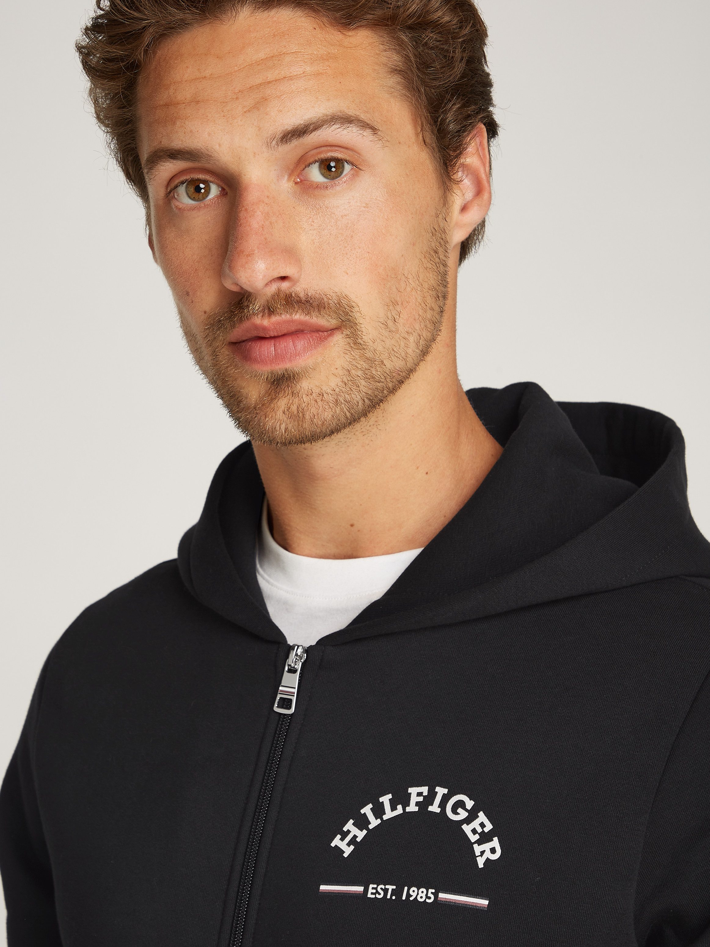 Tommy Hilfiger Capuchonsweatvest ROUNDALL HOODED ZIP THROUGH