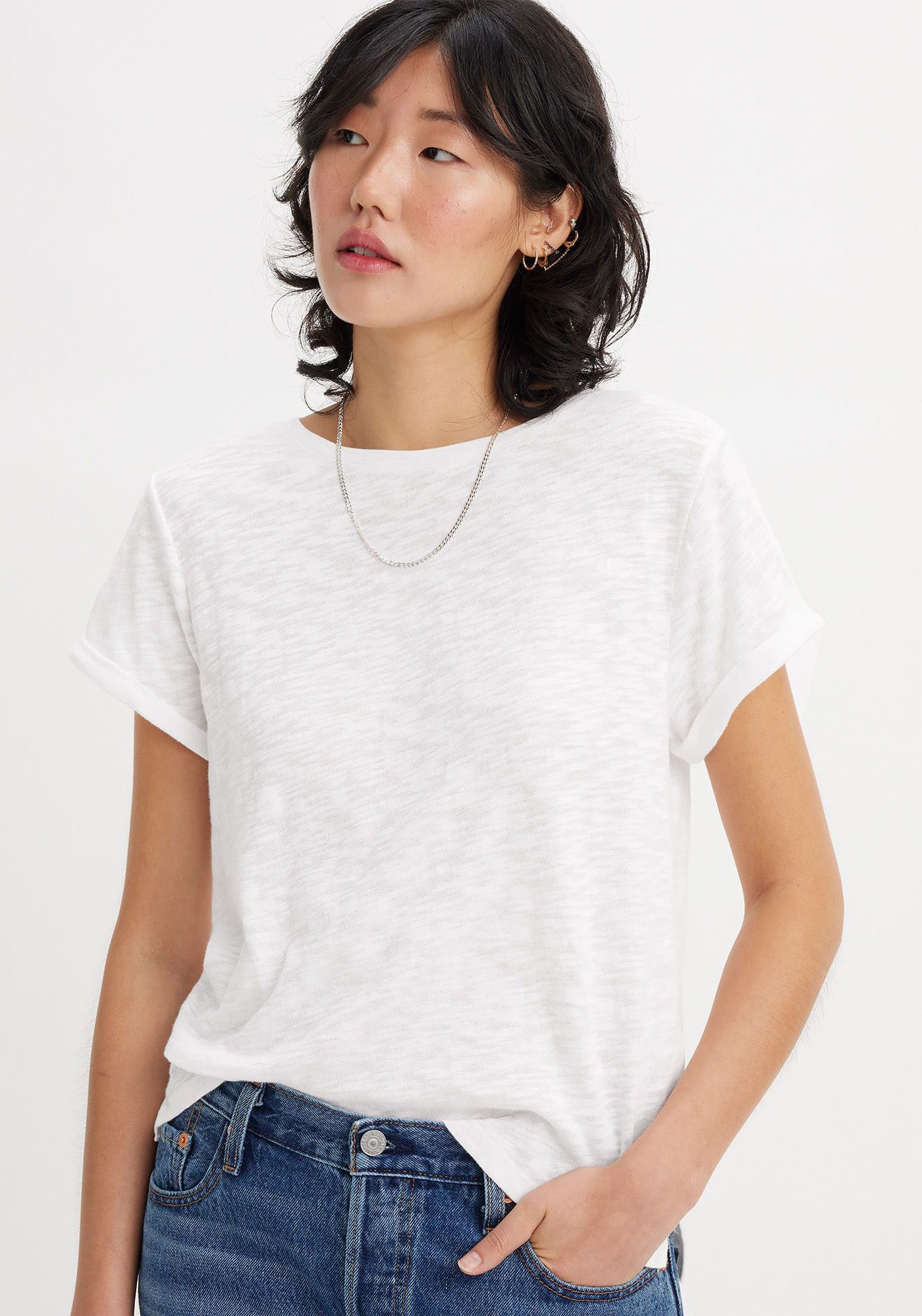 Levi's® Shirt met ronde hals MARGOT TEE van gestructureerde slub garen kwaliteit
