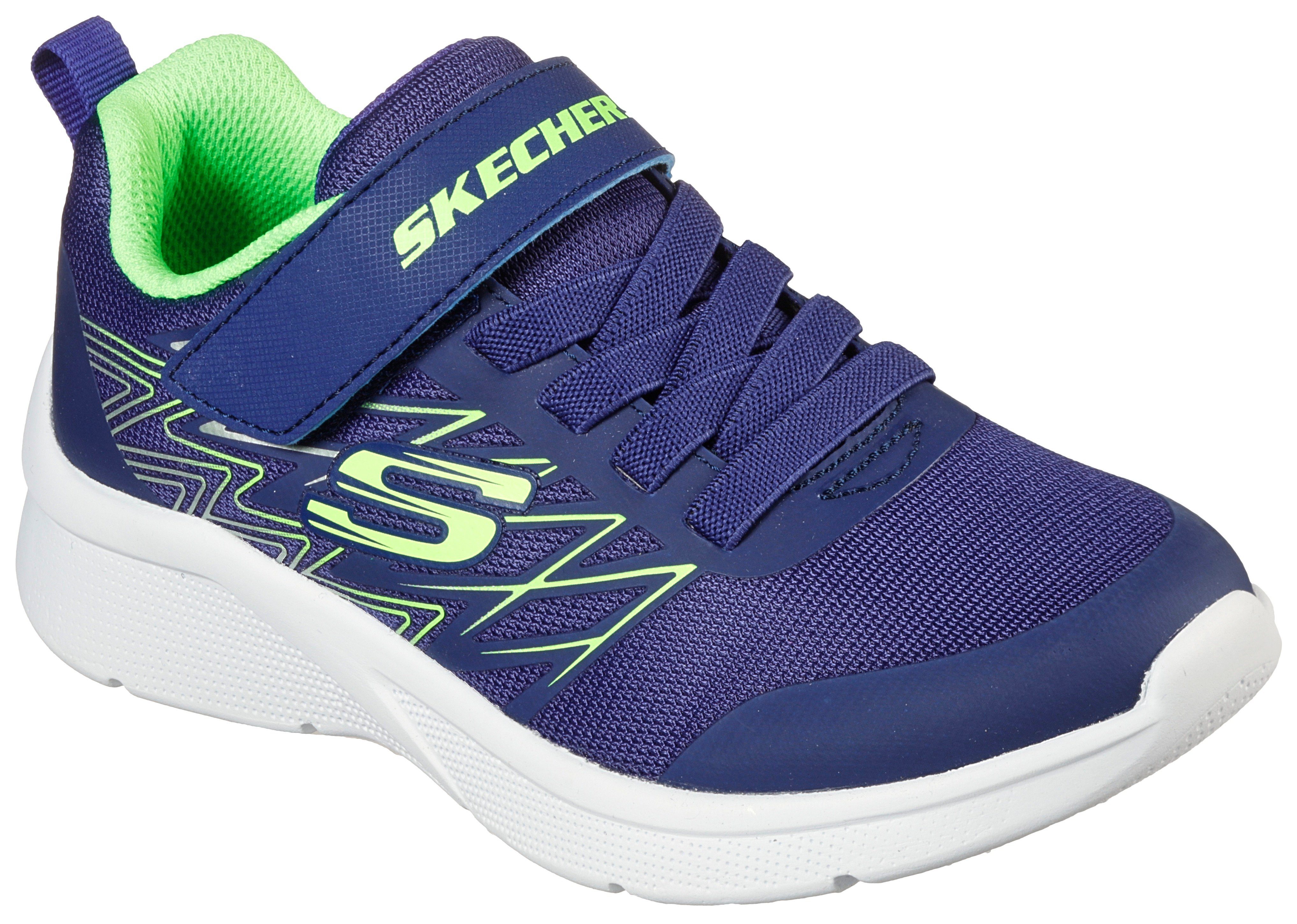 Skechers Kids Sneakers Microspec met contrastafwerking, vrijetijdsschoen, lage schoen, veterschoen