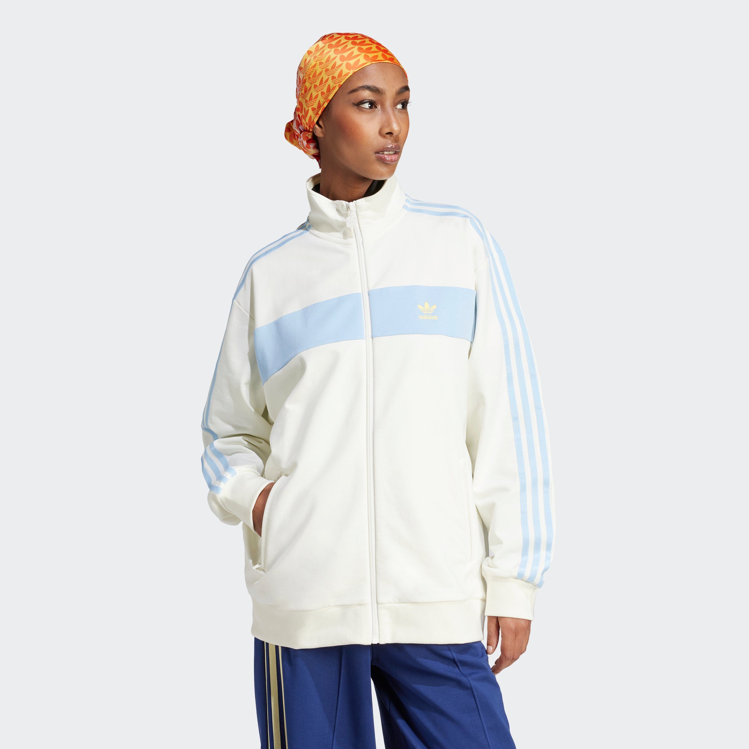 Colorblock Track Top Sweater Adidas Originals , White , Dames