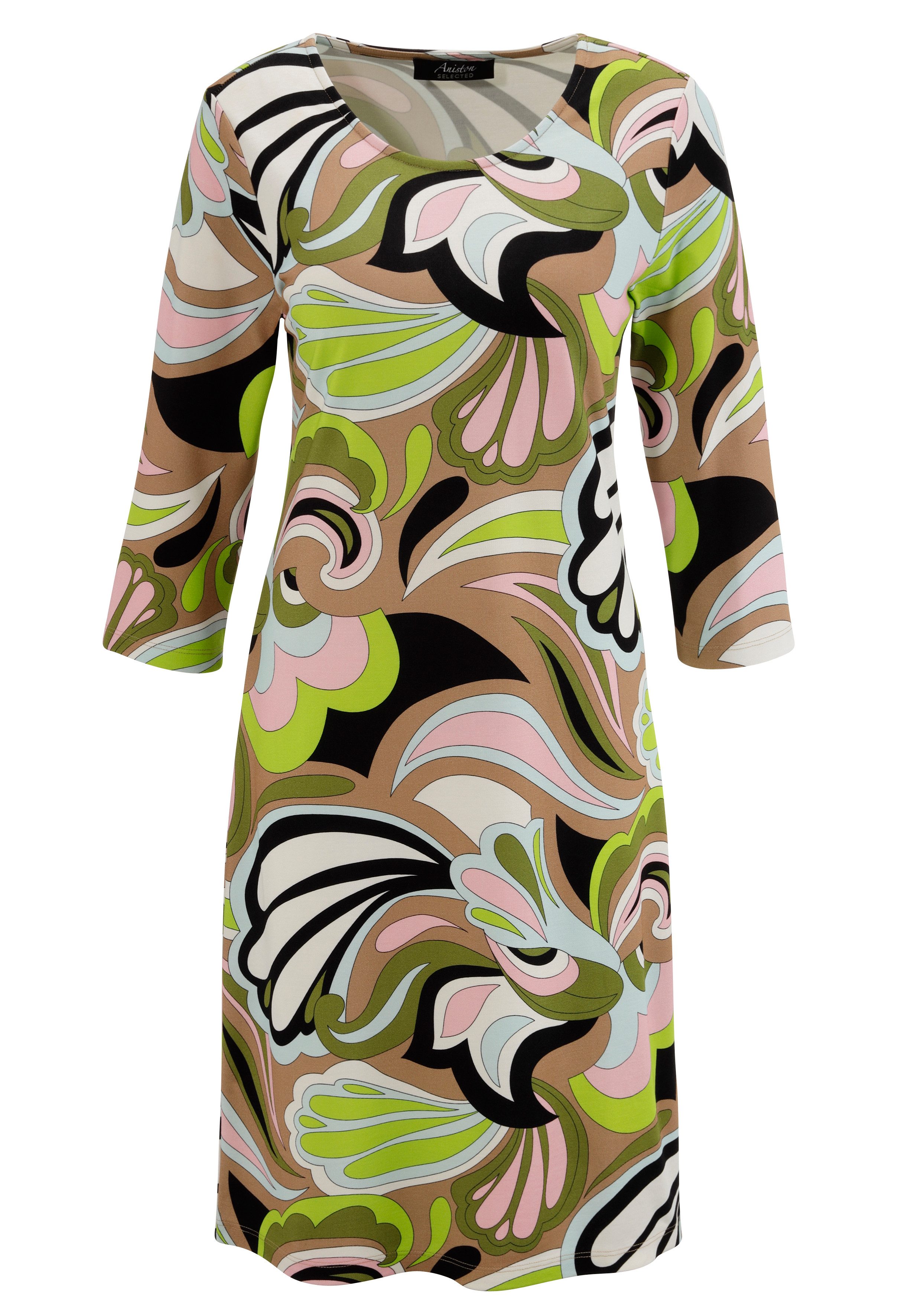 Aniston SELECTED Jerseyjurk met expressief, grafisch druk - nieuwe collectie
