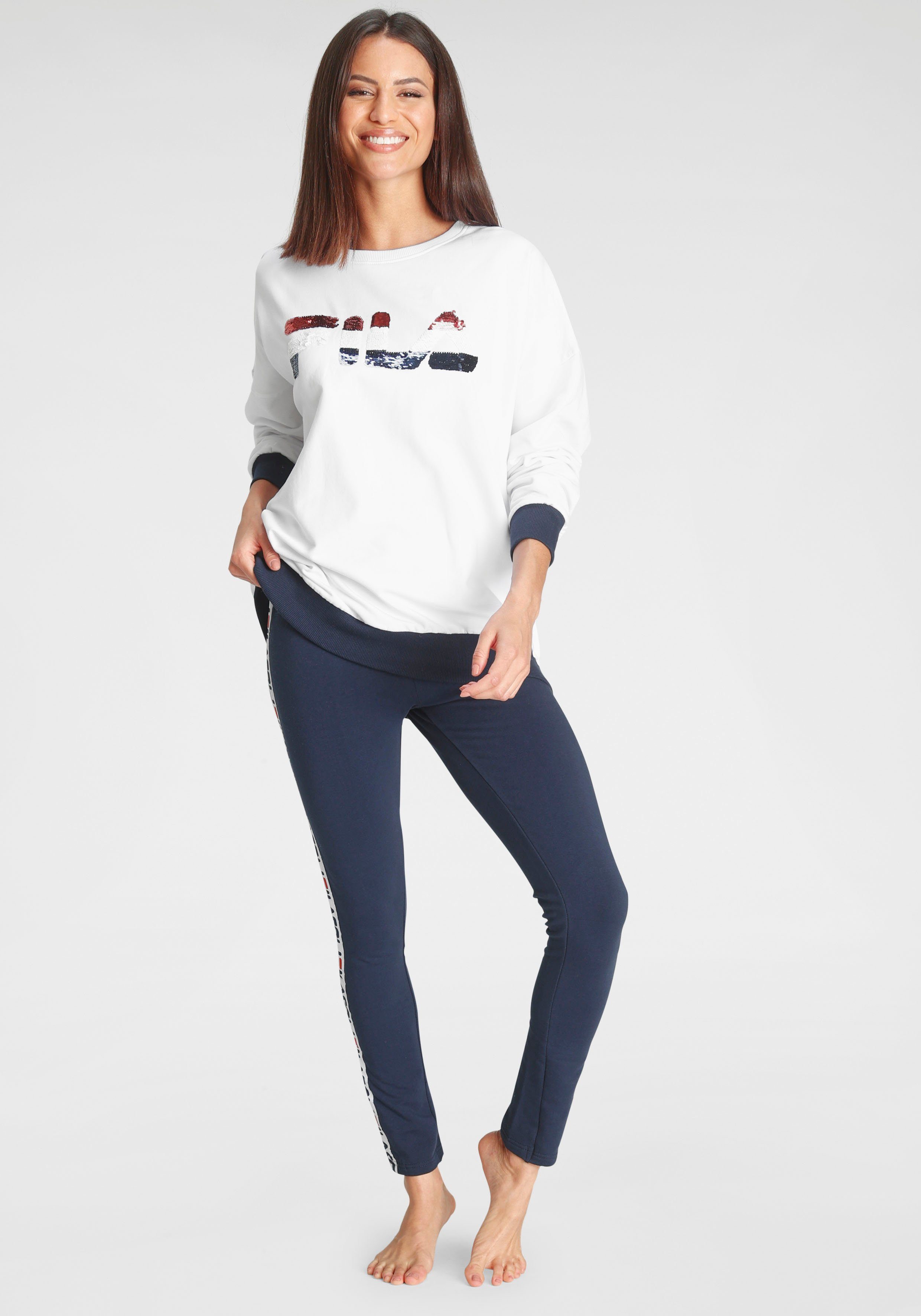 Fila Loungepak met pailletten-logo-motief (set, 2-delig, 1 stuk)