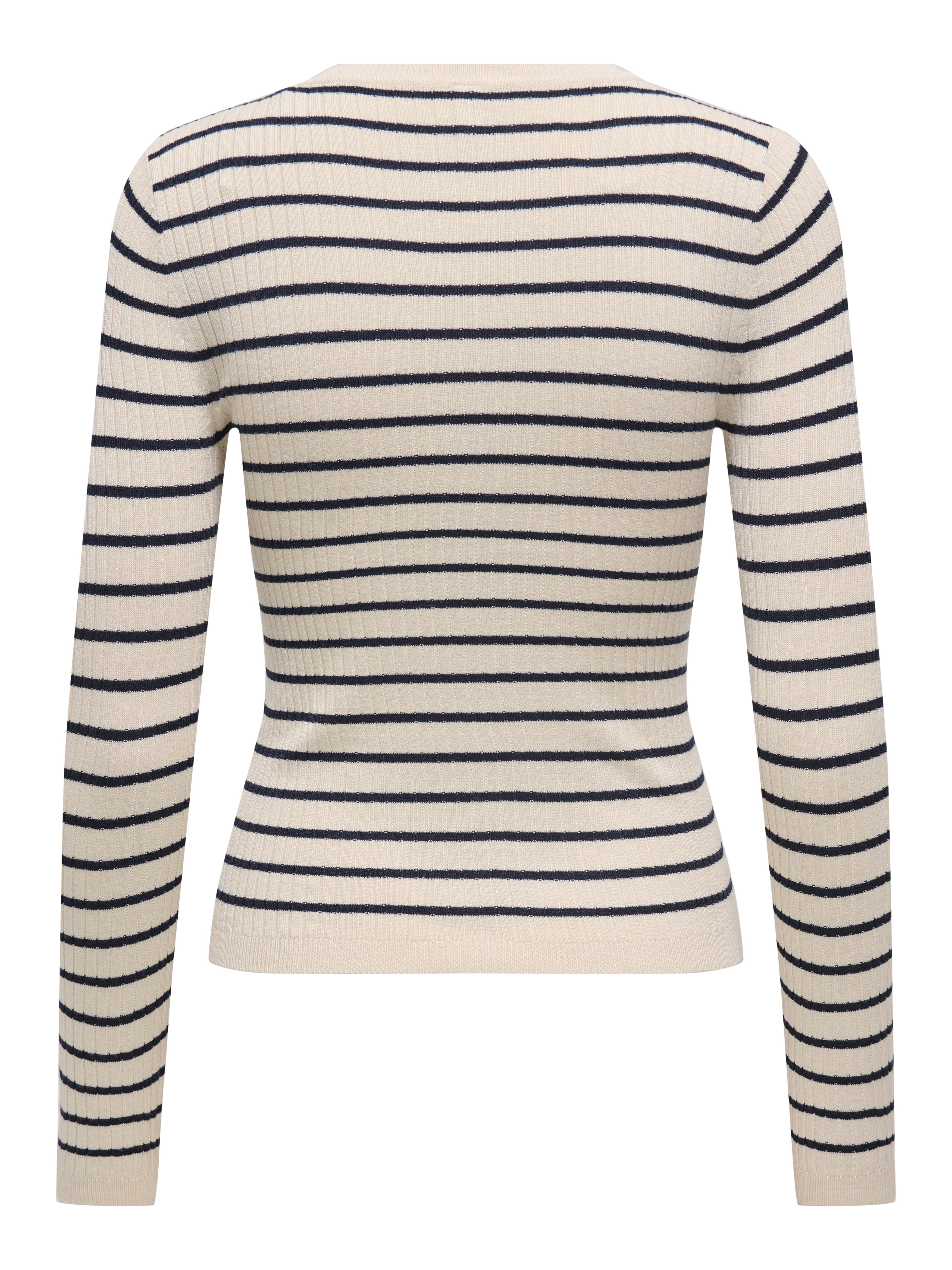 Only Gebreide trui ONLMILA LS STRIPE BUTTON O-NECK CC KNT