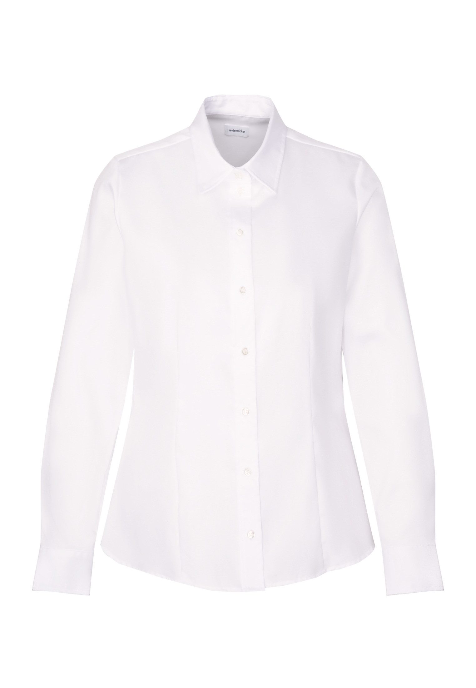 seidensticker Overhemdblouse Zwarte roos Lange mouwen kraag uni