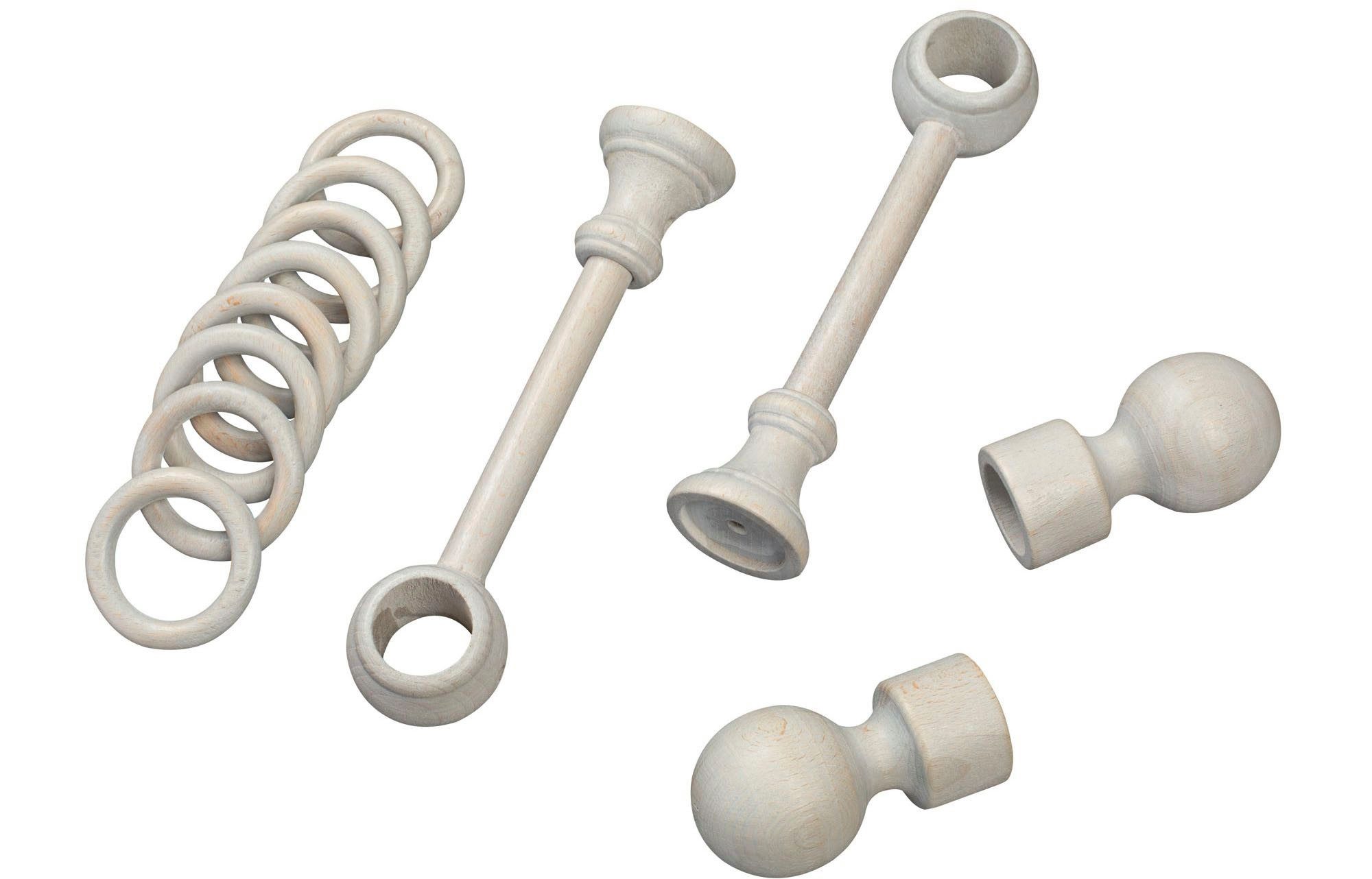 SN DECO GROUP Gordijnroede Giro 28 mm, hout, verschillende lengtes en kleuren, compleet set