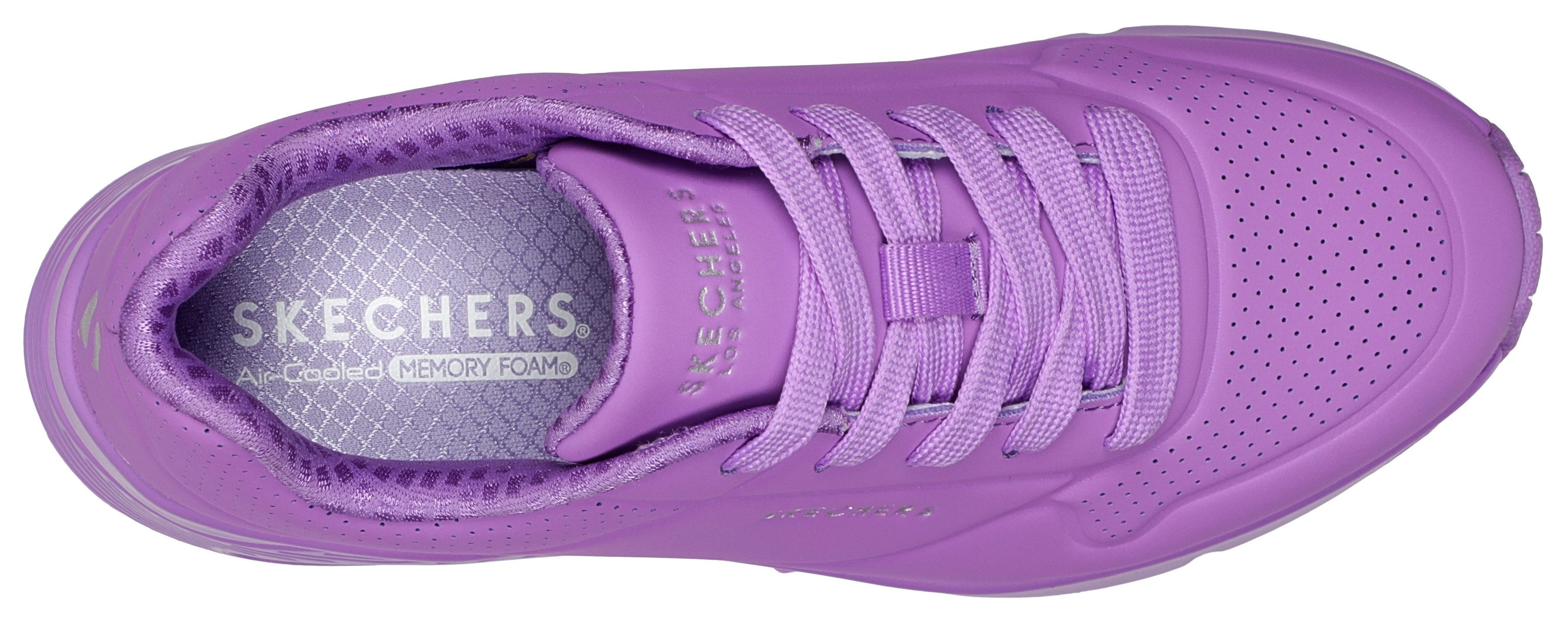 Skechers Plateausneakers UNO GEN1 - NEON GLOW Wedge sneaker, veterschoen, sneaker met neon glow