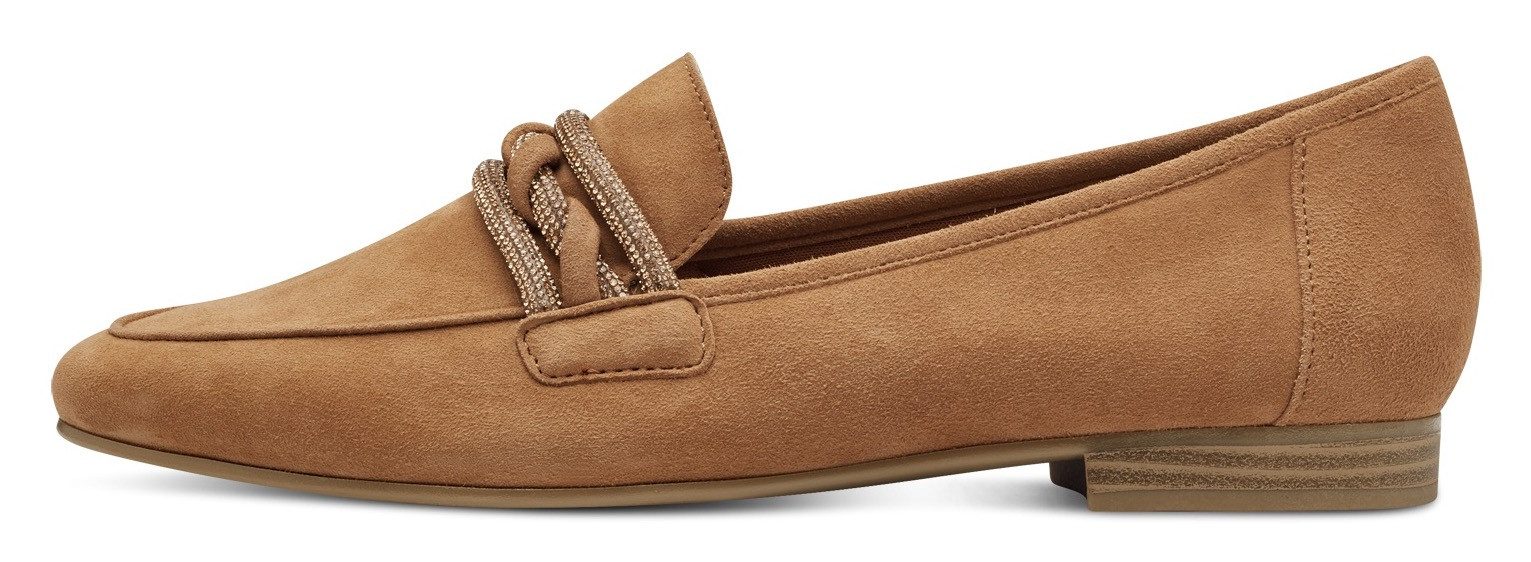 Marco Tozzi Instappers , blokhak, loafer, business schoen, instapschoen met sierband