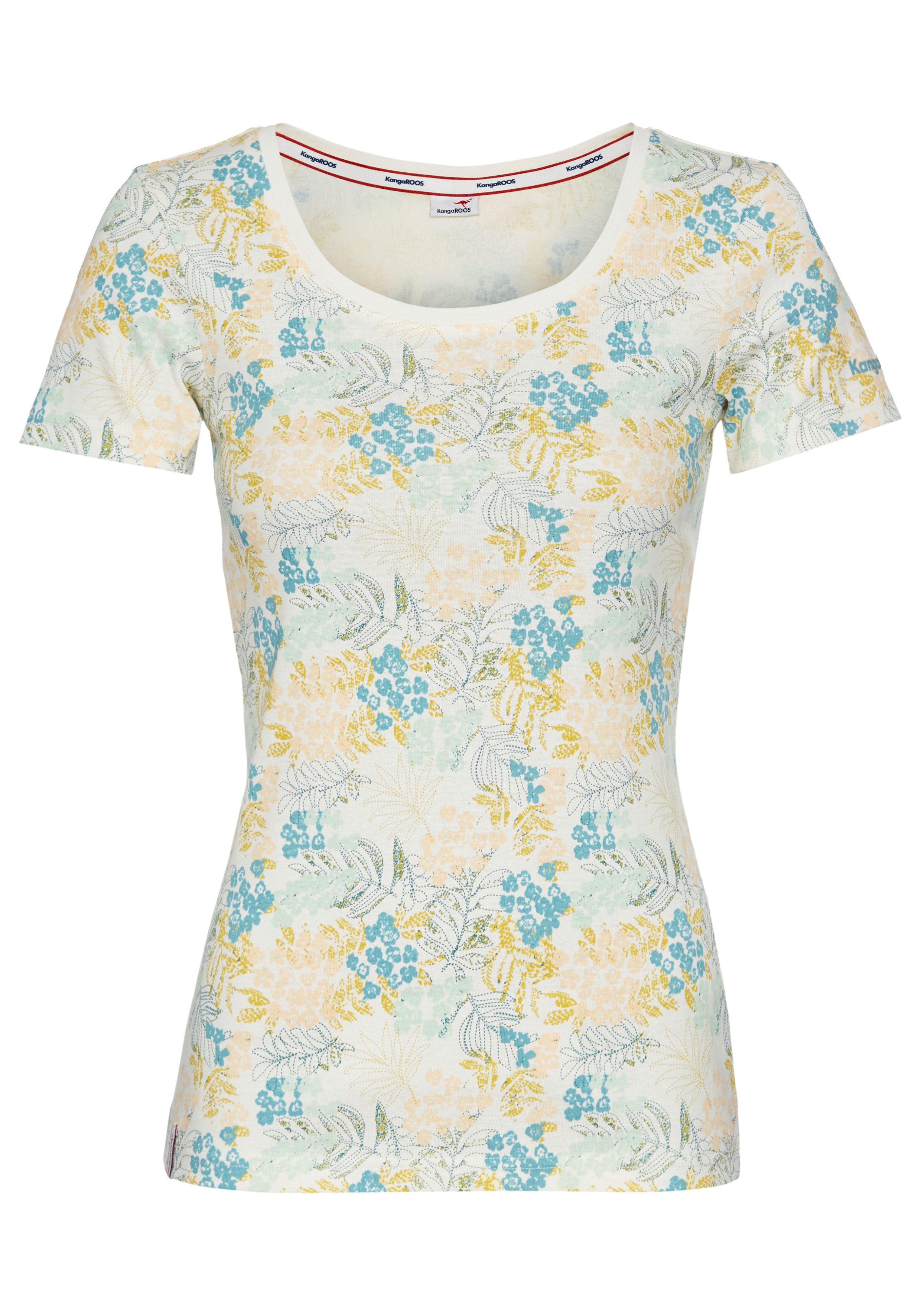 KangaROOS Shirt met korte mouwen met gebloemde print all-over