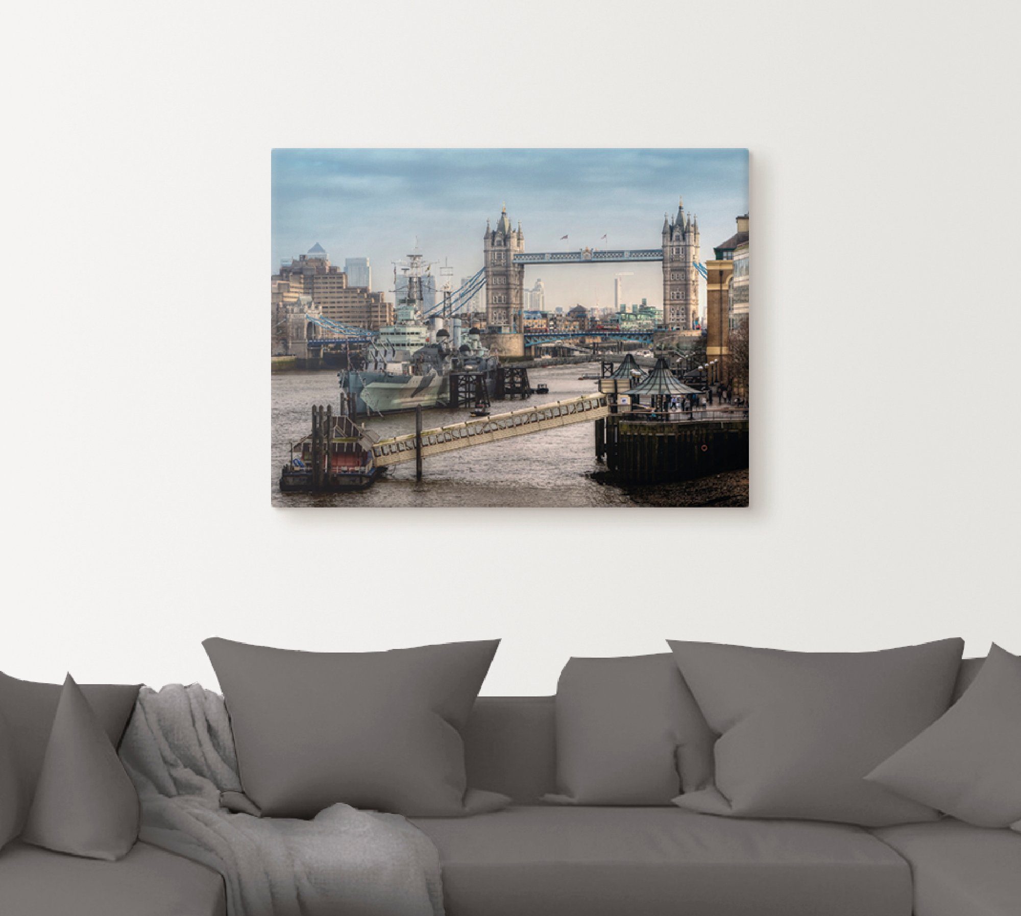 Artland Artprint Londen - Tower Bridge als artprint op linnen, muursticker of poster in verschillende maten