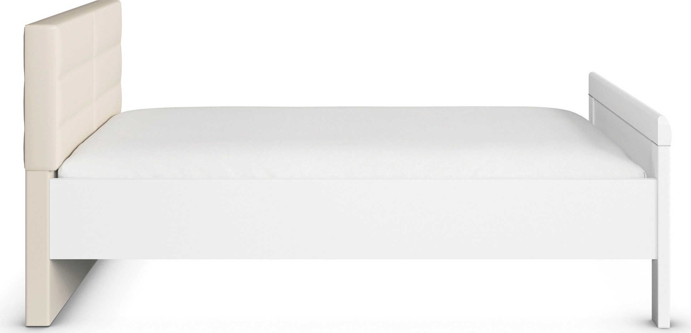 rauch Bed Eenpersoons Stollenbed EVELYN in comfortabele hoogte met gestoffeerd hoofdeinde in elegante stijl made in germany