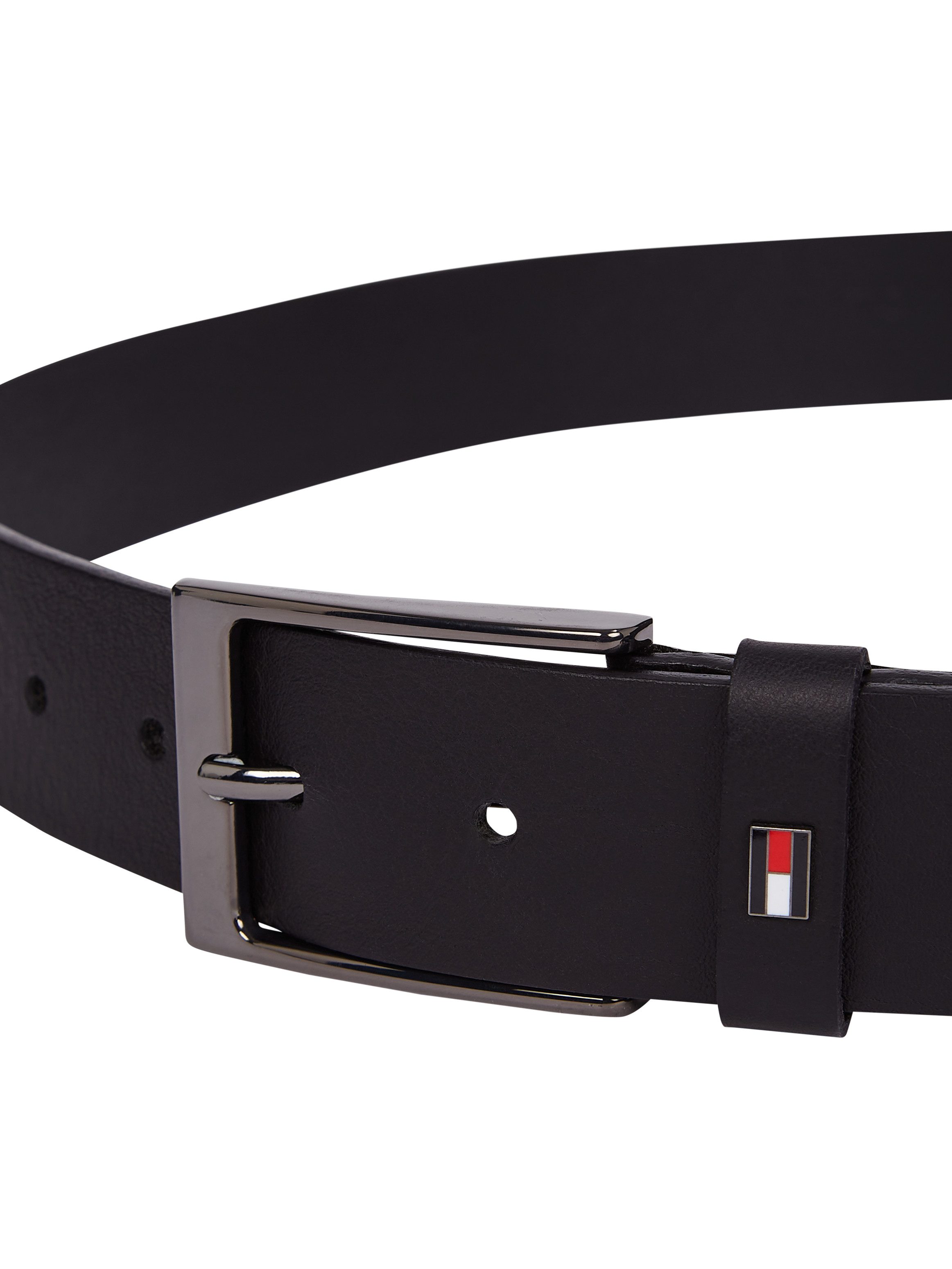 Tommy Hilfiger Leren riem LAYTON 3.5 Metalen patch, eenvoudige doornsluiting