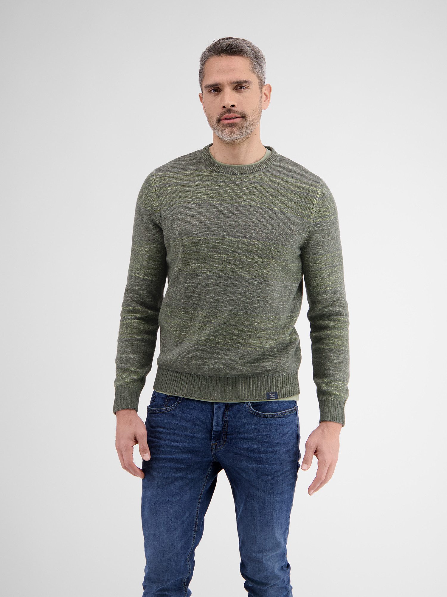 Lerros Gebreide trui LERROS breipullover in melange-streeplook