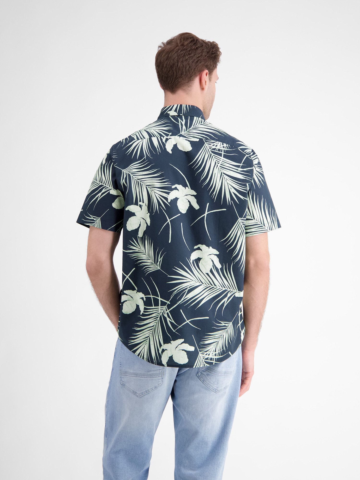 Lerros Overhemd met korte mouwen LERROS kortarmig heren overhemd, Hawaiian-stijl