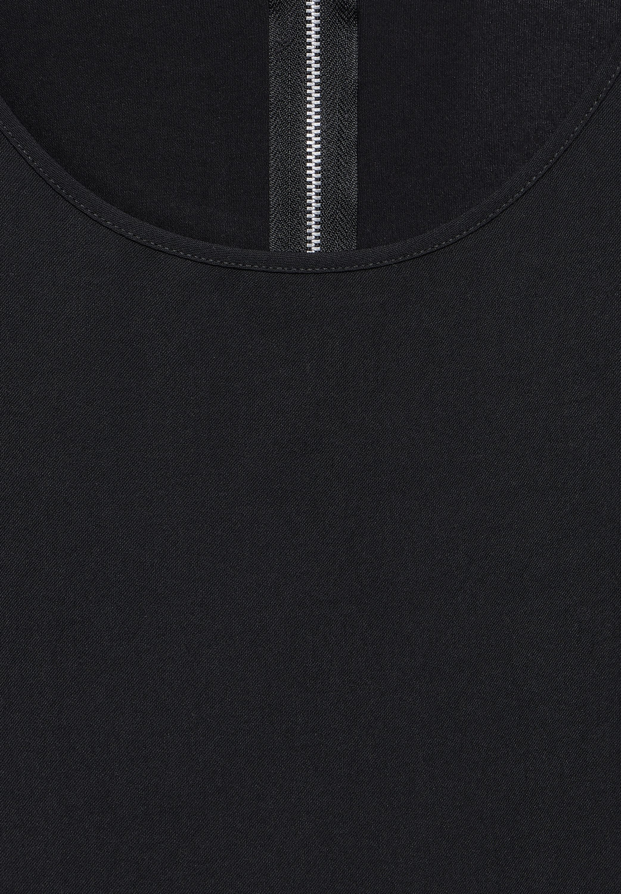 STREET ONE Shirt met ronde hals met een ritssluiting