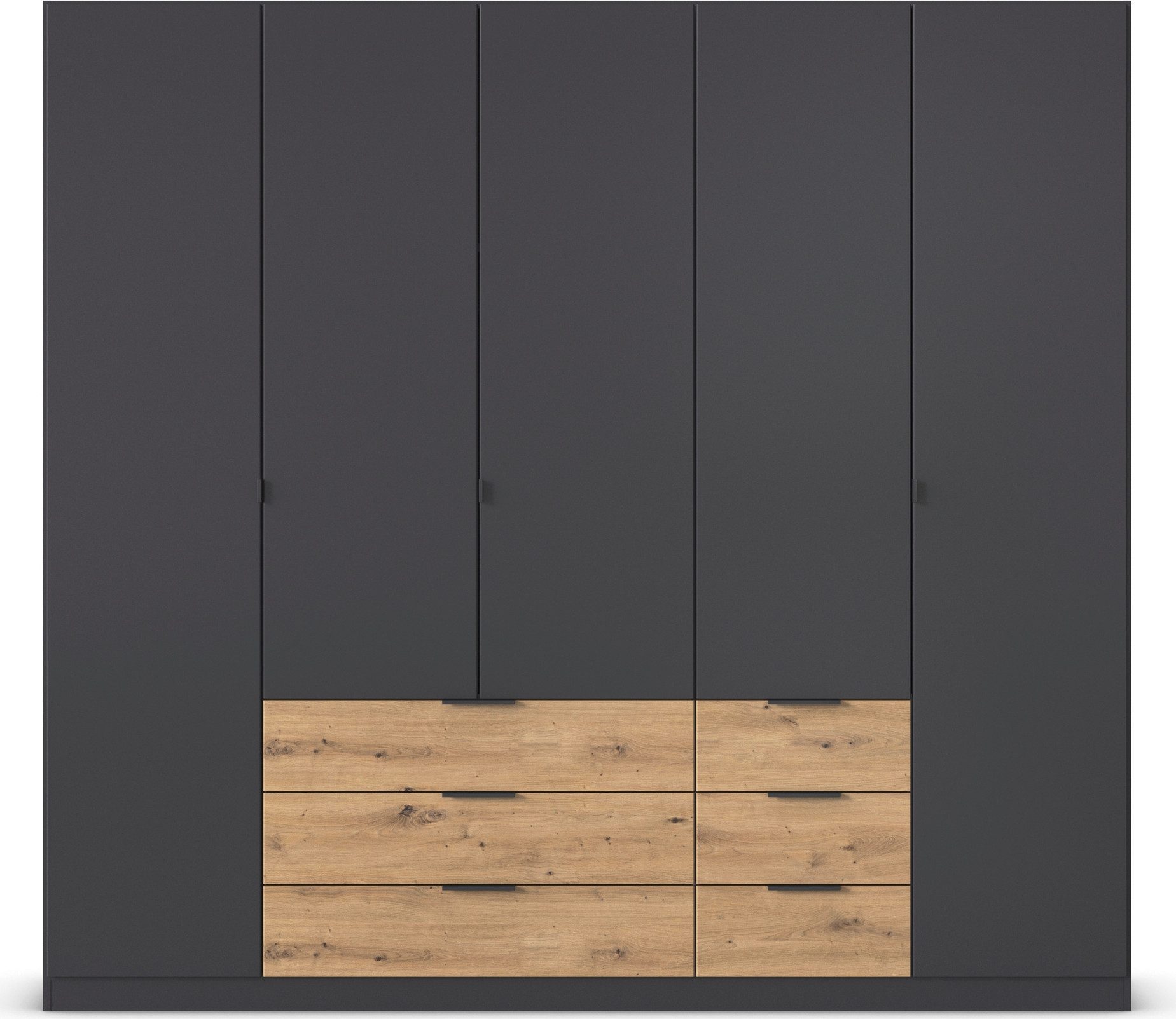 rauch Draaideurkast Kledingkast Kast Garderobe Slaapkamerkast DAVOA met contrasterende lades in eiken artisan made in germany