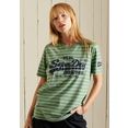 superdry t-shirt gestreept source t-shirt met vintage-logo groen