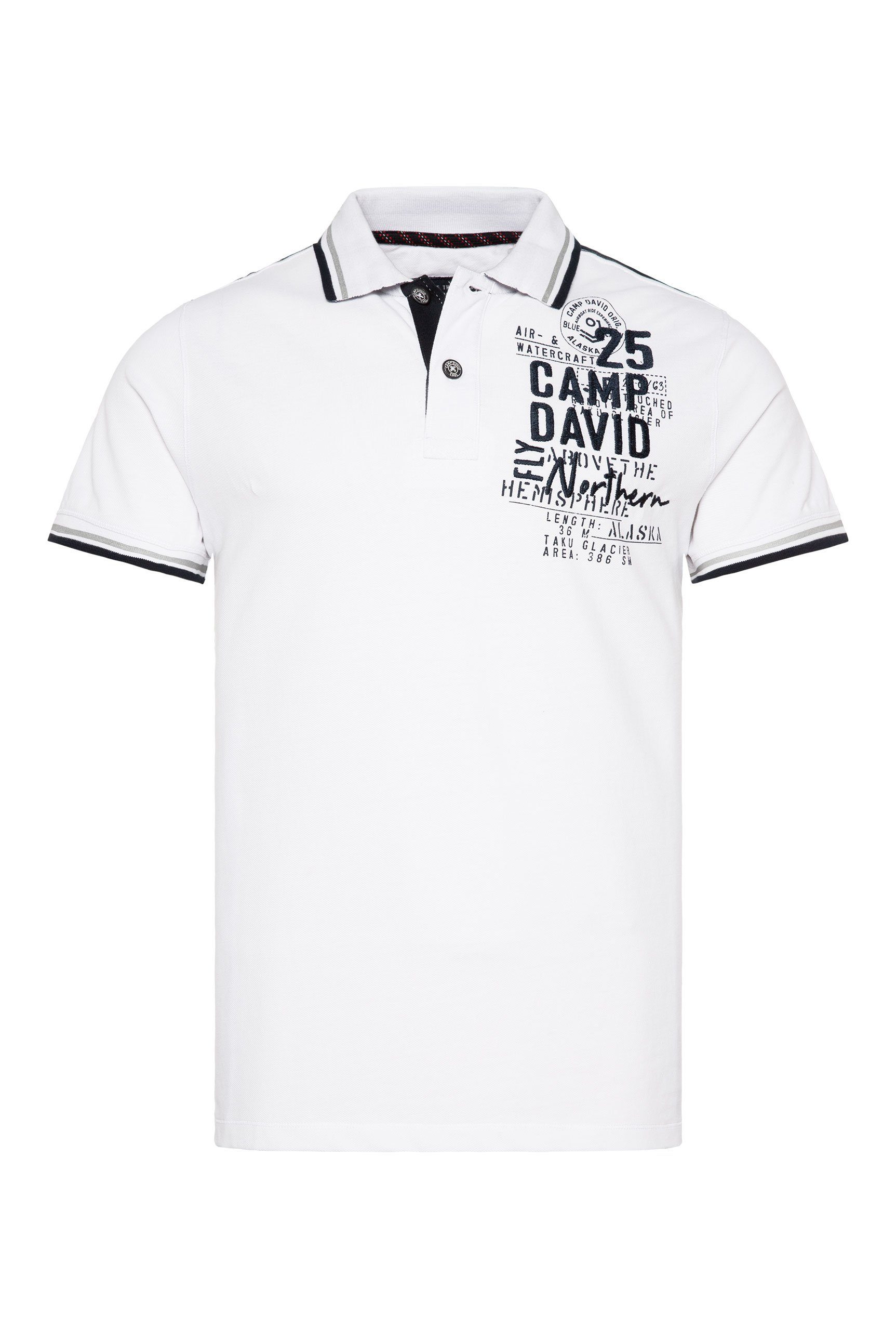 CAMP DAVID Poloshirt met merk-applicaties