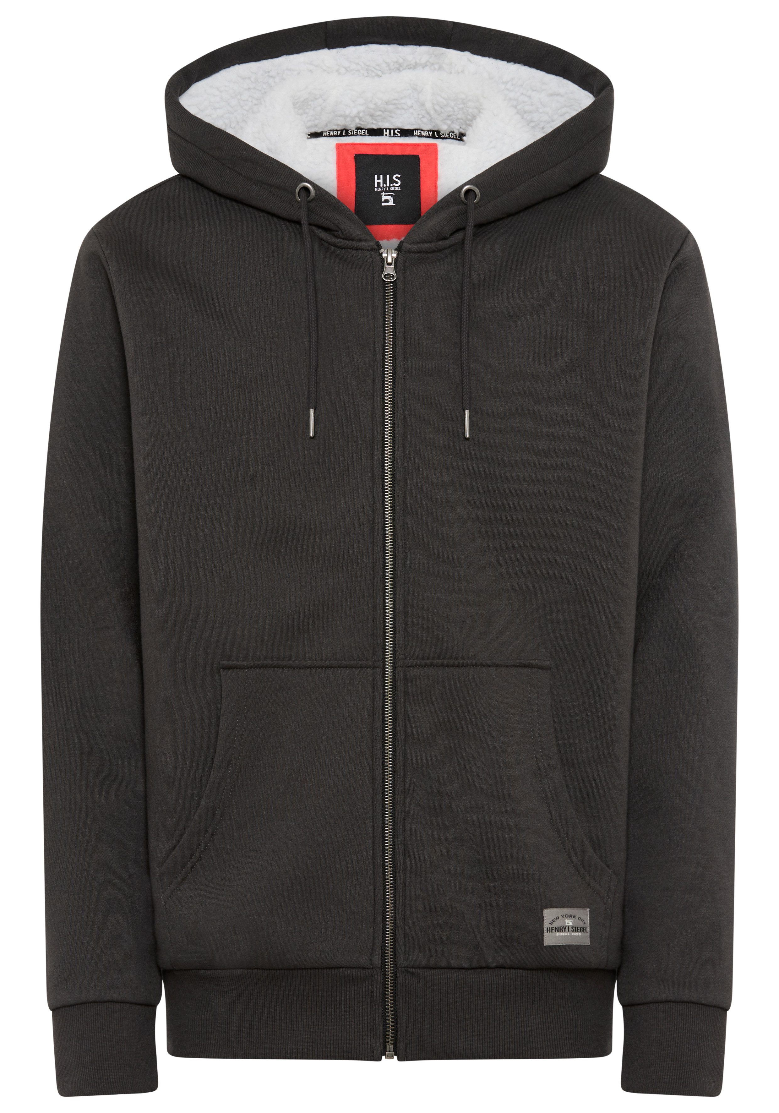 H.I.S Sweatvest met voering van imitatiebont - nieuwe collectie