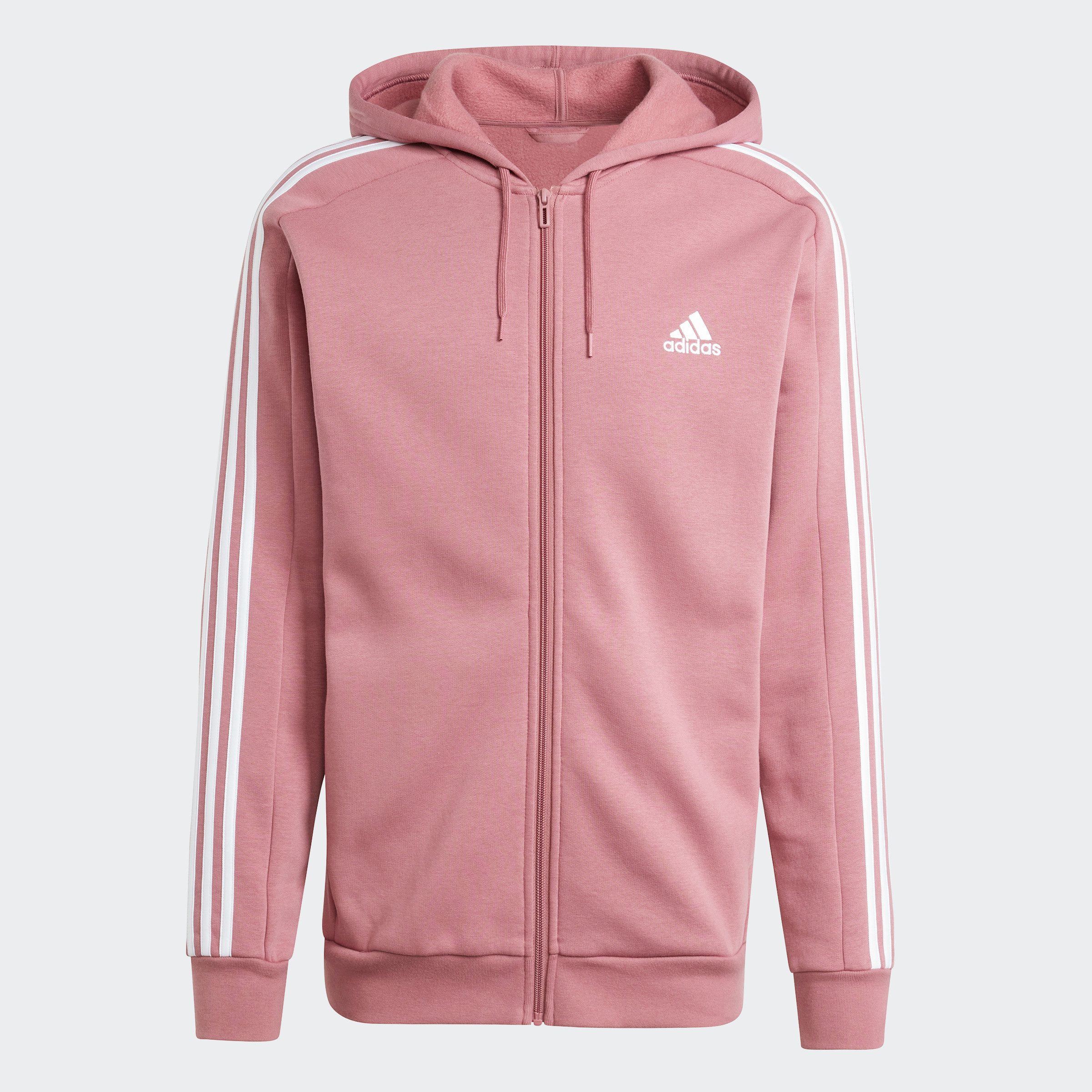 adidas Sportswear Capuchonsweatvest ESSENTIALS 3-STRIPES CAPUCHONJACK comfortabel materiaal van katoenmix (1-delig)