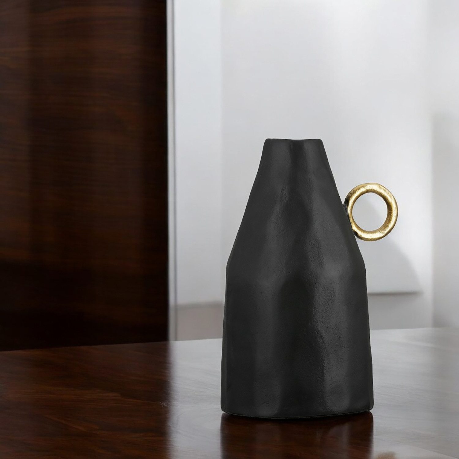 GILDE Tafelvaas Vase Dora, schwarz H.31 cm (1 stuk)