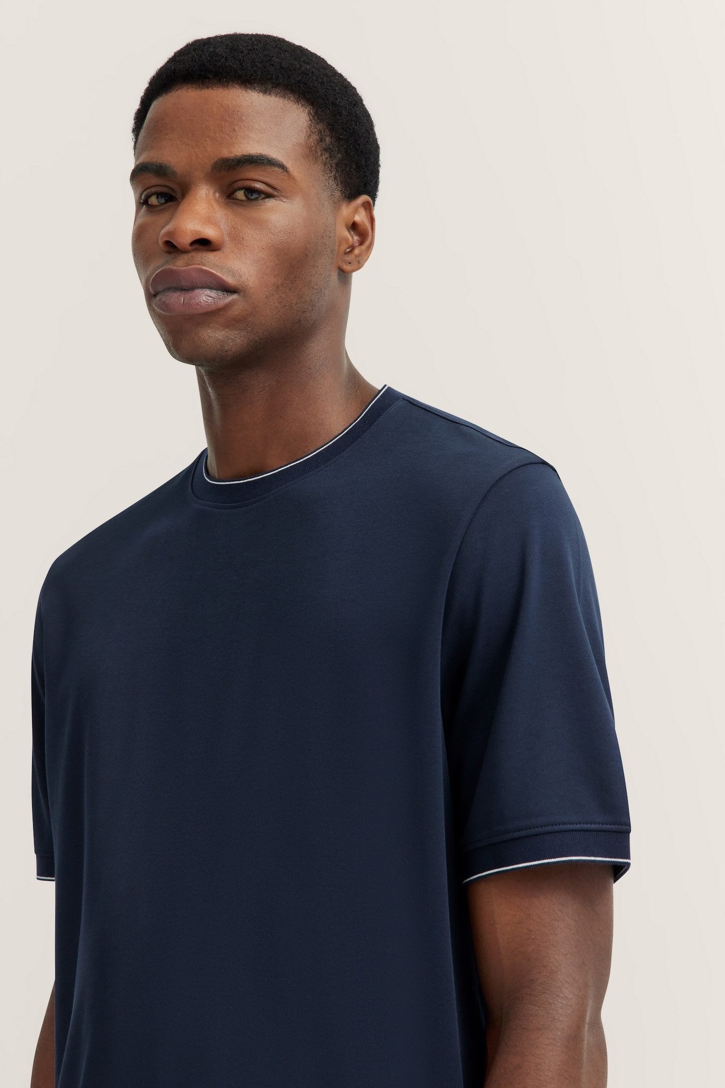 Bugatti T-shirt van katoenmix