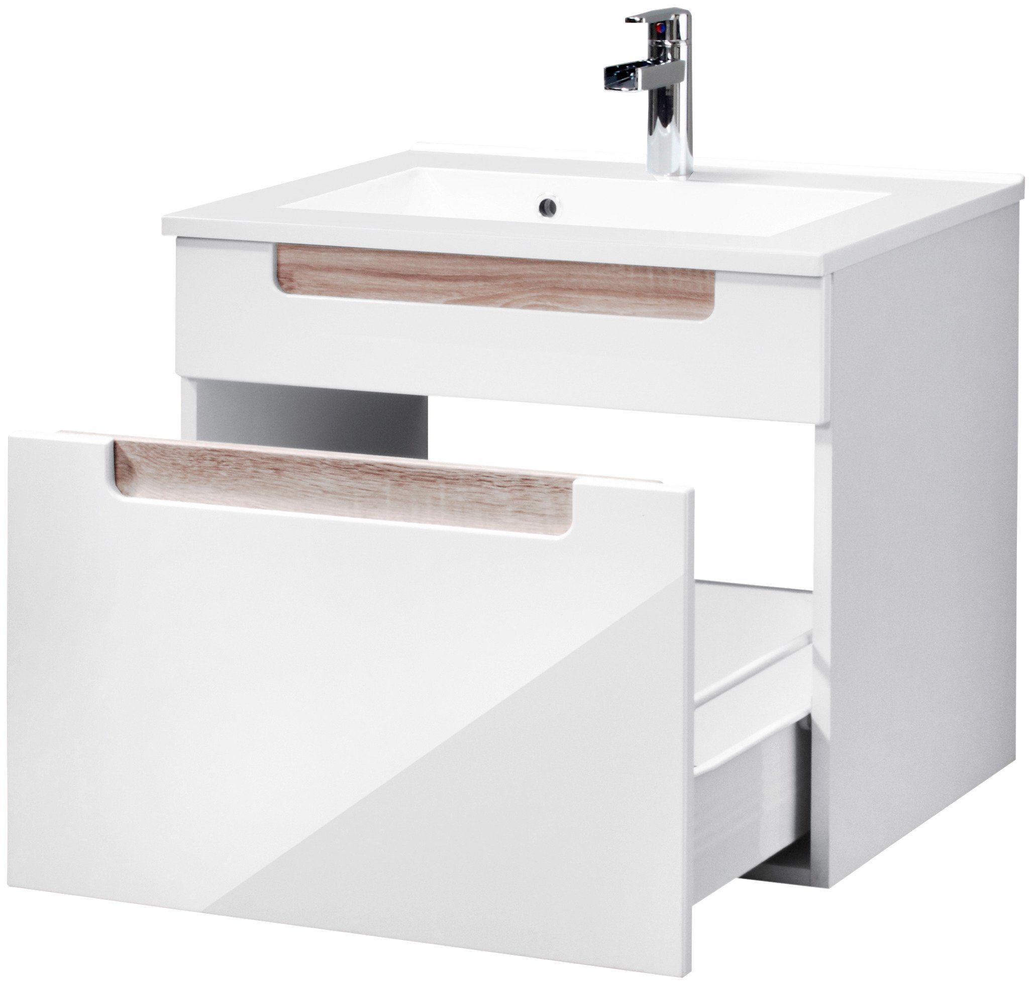 welltime Badkamerserie Siena Spiegelkast inclusief ledverlichting, breedte 60 cm (2-delig)