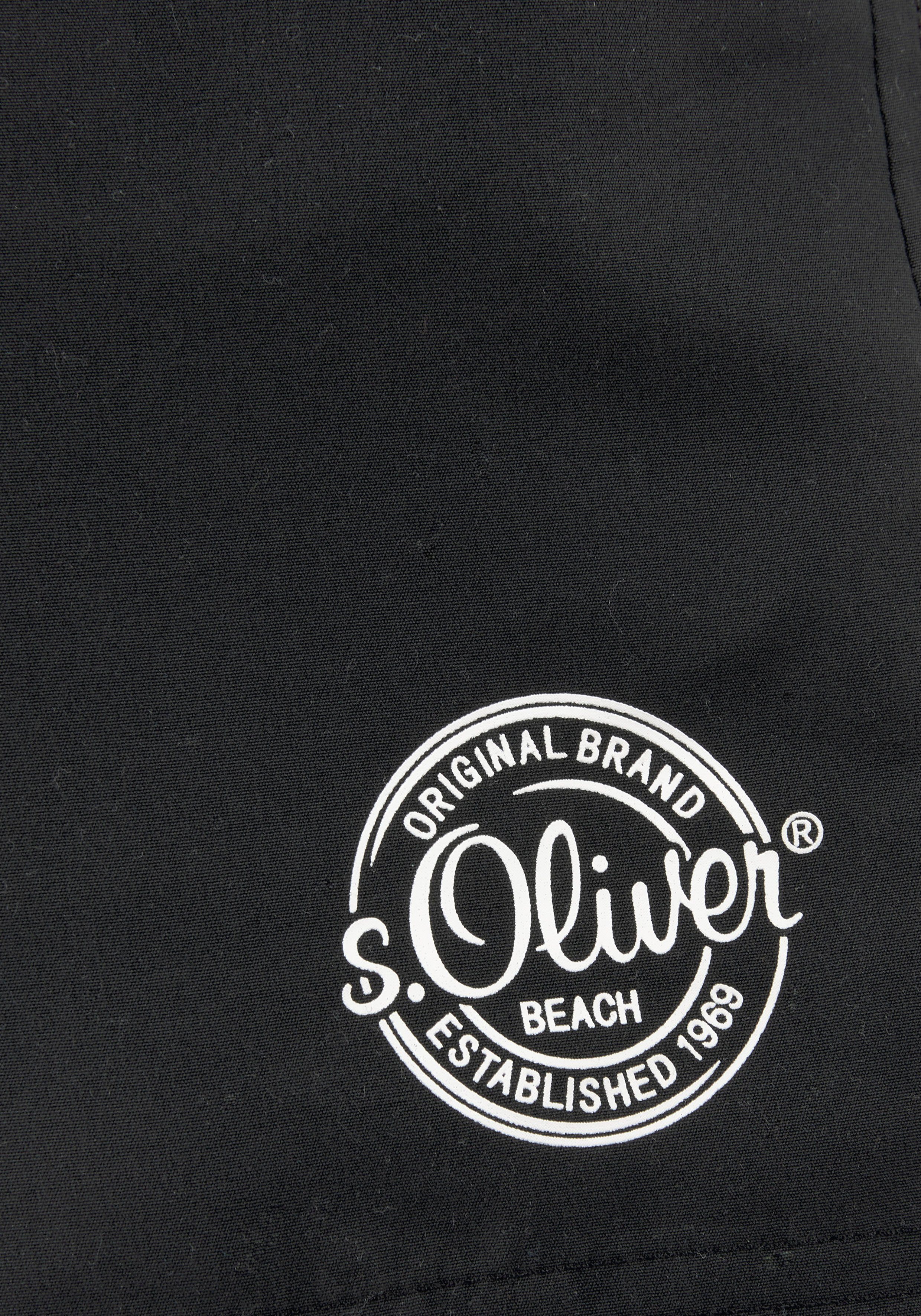 s.Oliver RED LABEL Beachwear Zwemshort met logoprint opzij