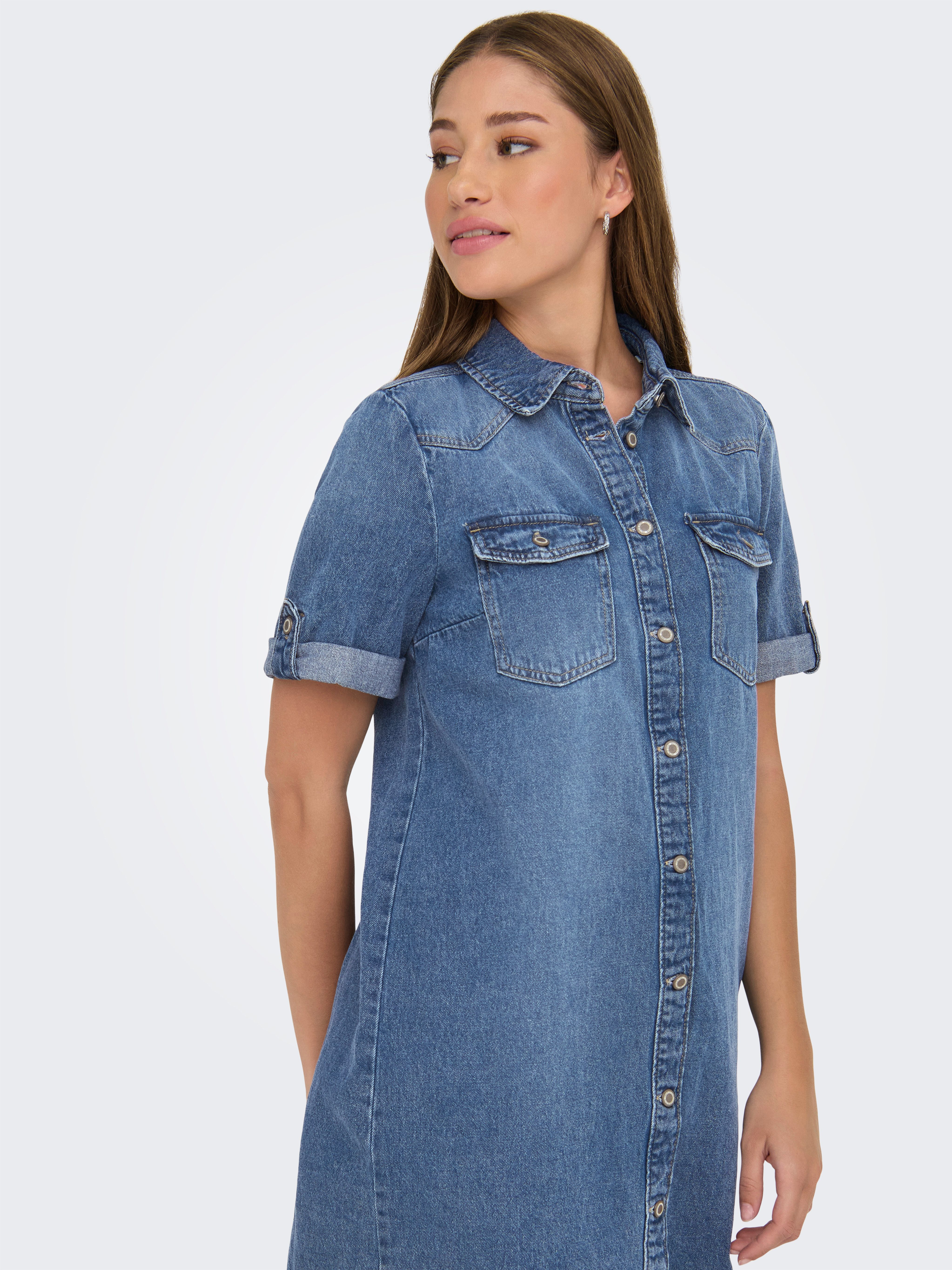 Only Jeans jurk ONLLISA S/S DNM DRESS GUA
