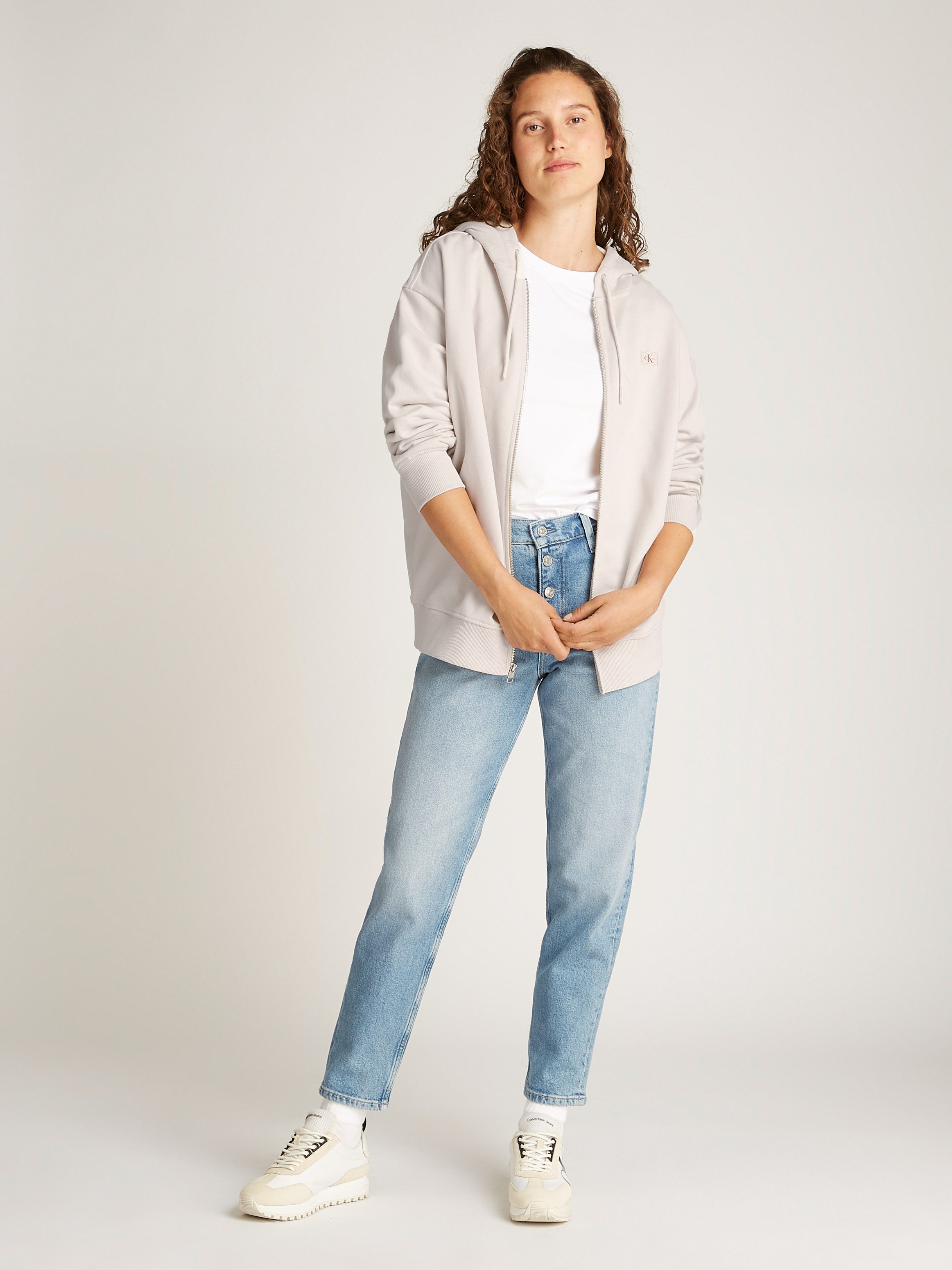 Calvin Klein Sweatvest WOVEN LABEL ZIP-THROUGH