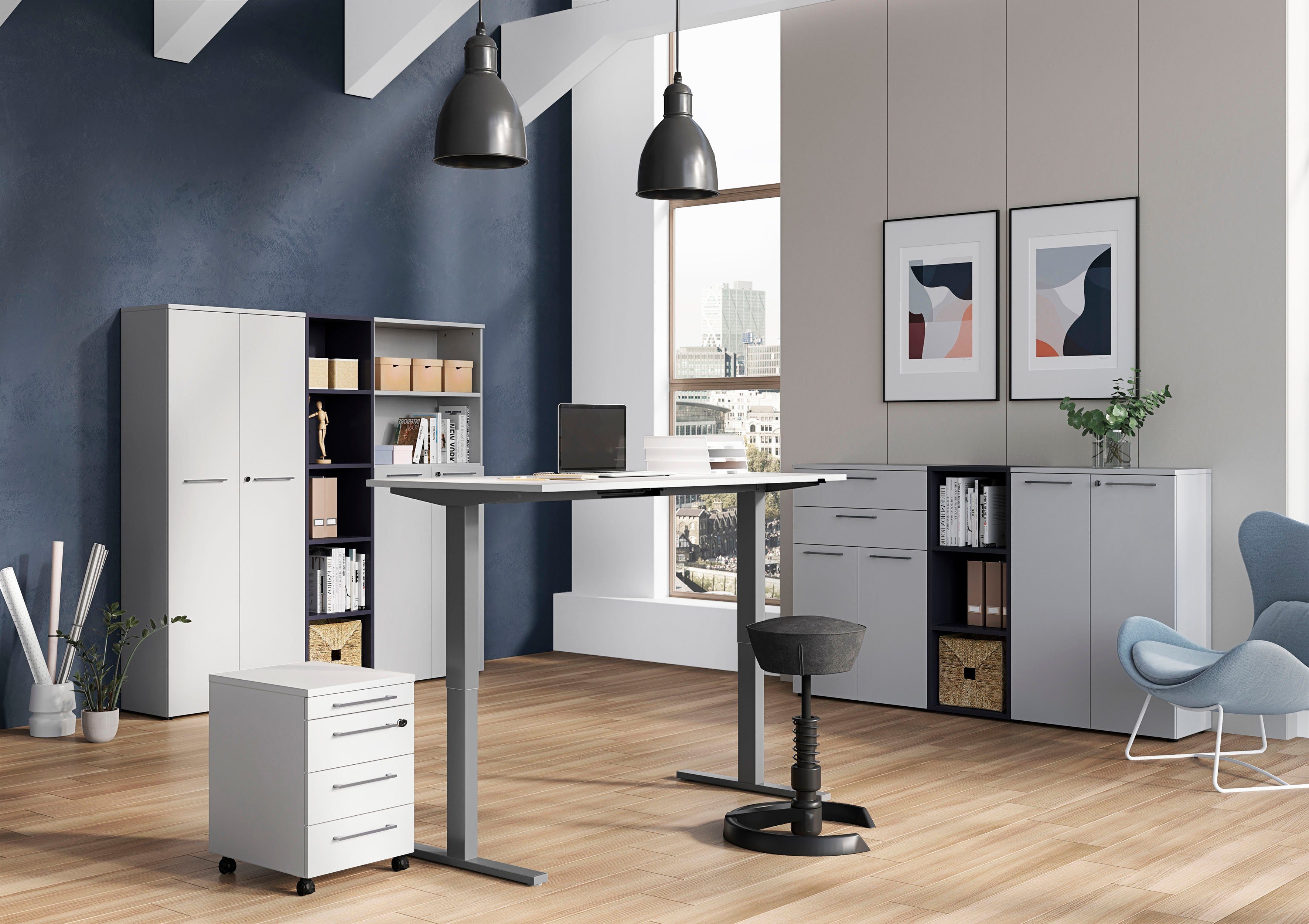 GERMANIA Ordnerrek GW-Agenda archiefkast met verstelbare planken, breedte 45 of 80 cm, made in germany