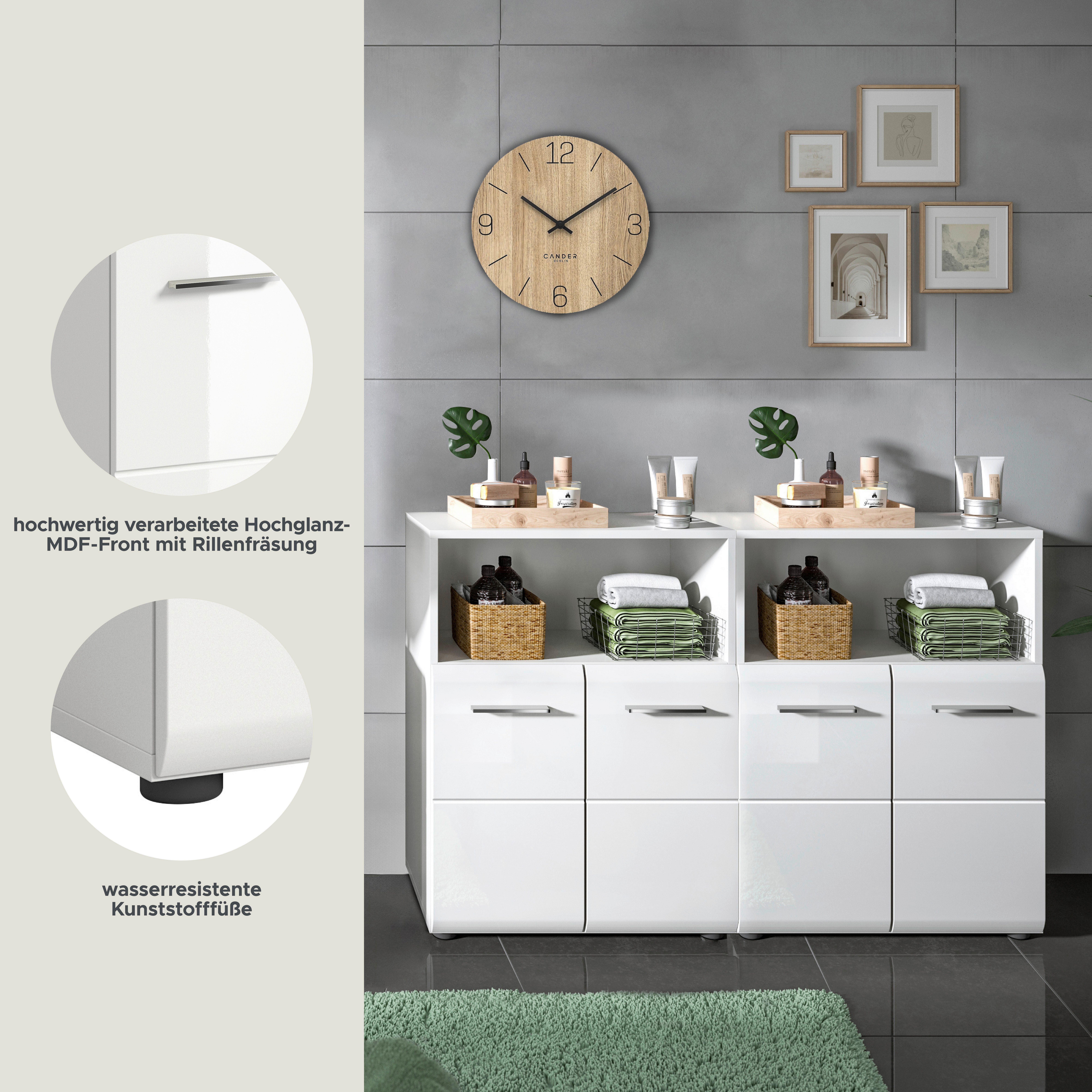INOSIGN Badmeubelset FLORENZ, TOPSELLER!, 2-delige badcombinatie, hoogwaardige MDF-front