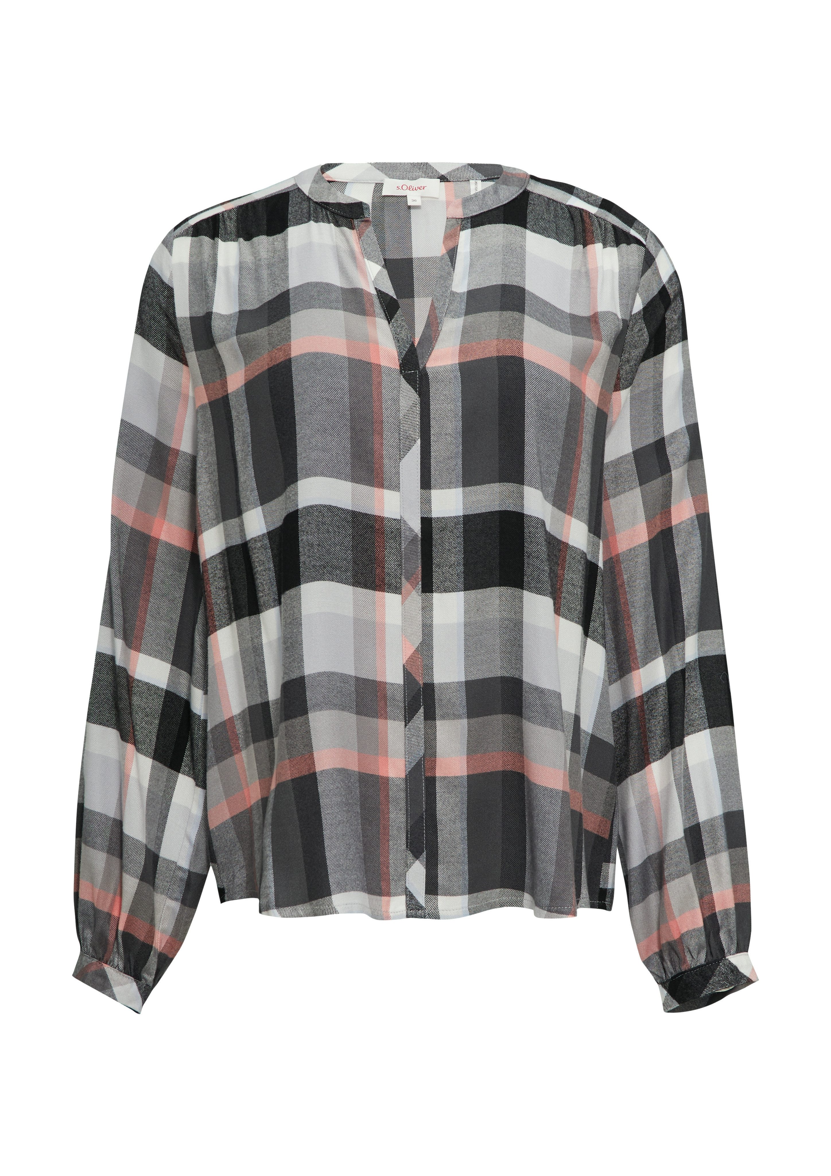 s.Oliver Blouse met lange mouwen met ruitpatroon